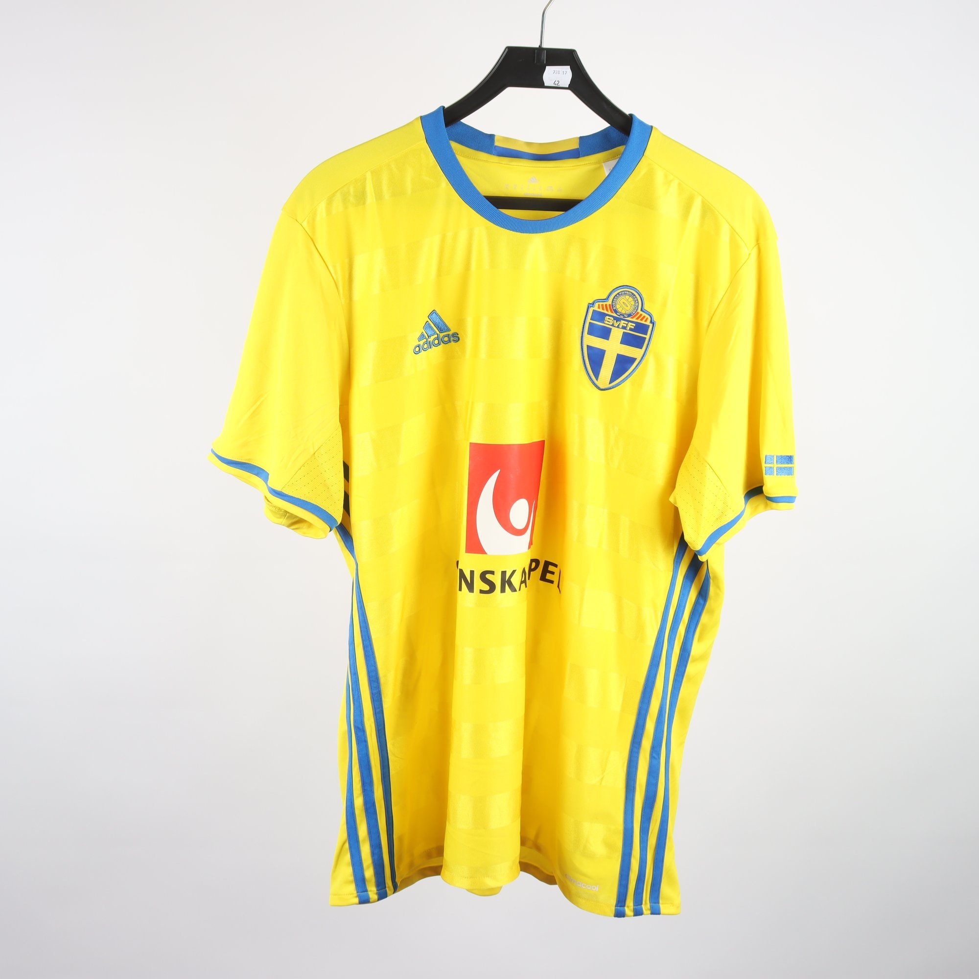 Sporttröja, Adidas, SvFF, gul, blå, stl. XL