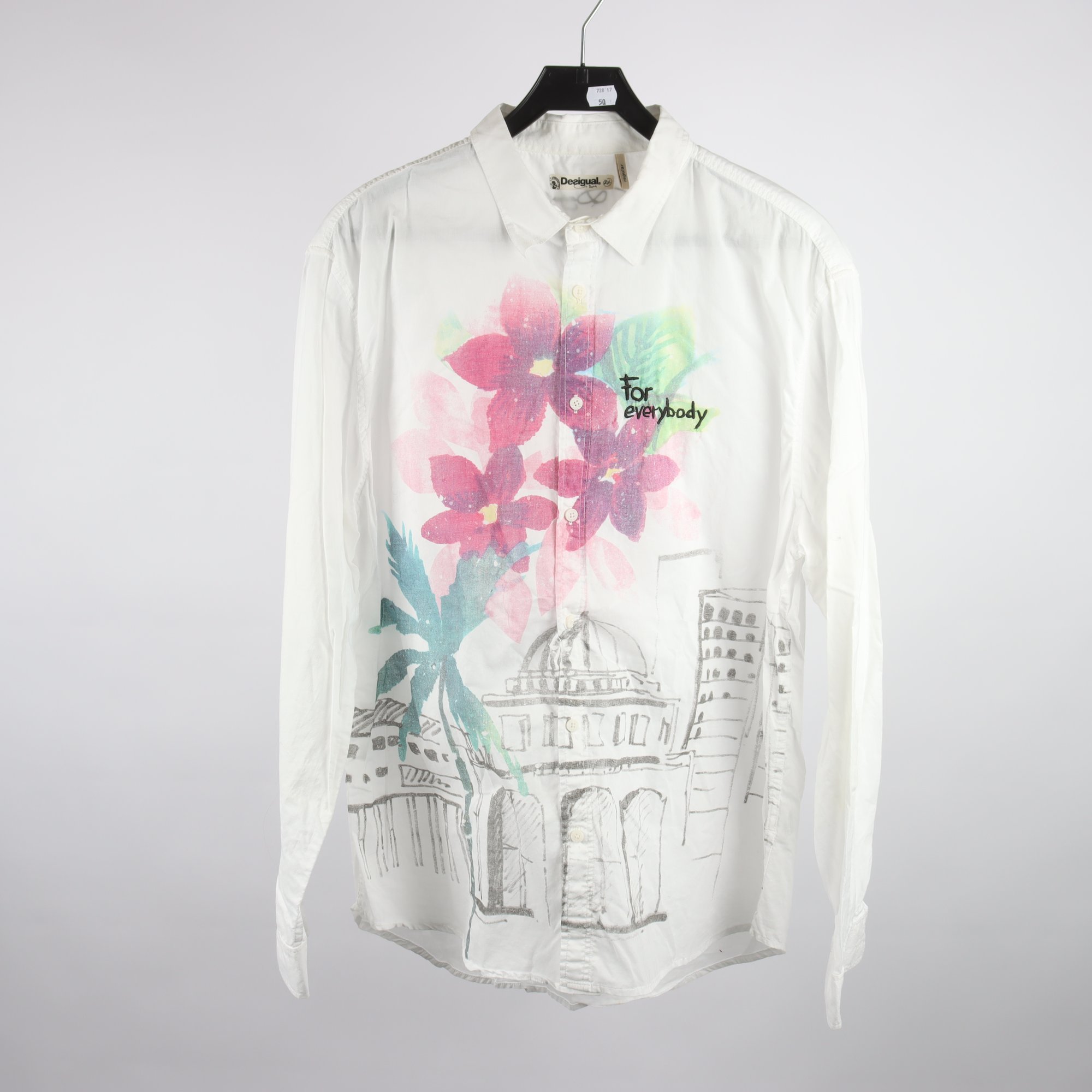 Skjorta, Desigual, vit, mönstrad, stl. 2XL