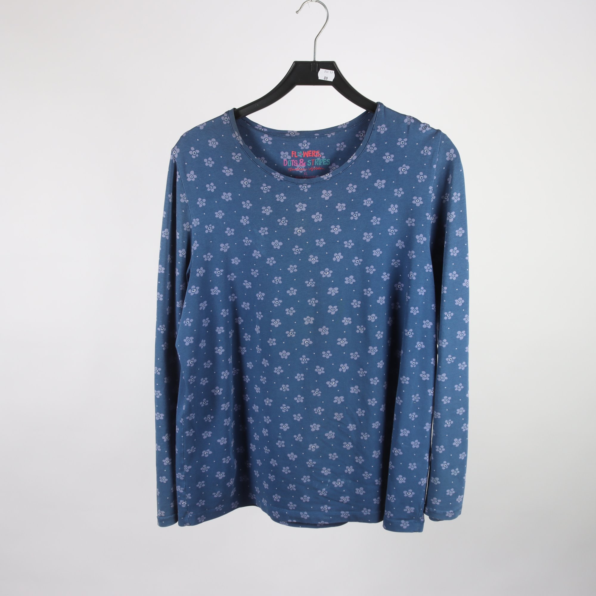 Tröja, Gudrun Sjödèn, blå, blommig, stl. XL