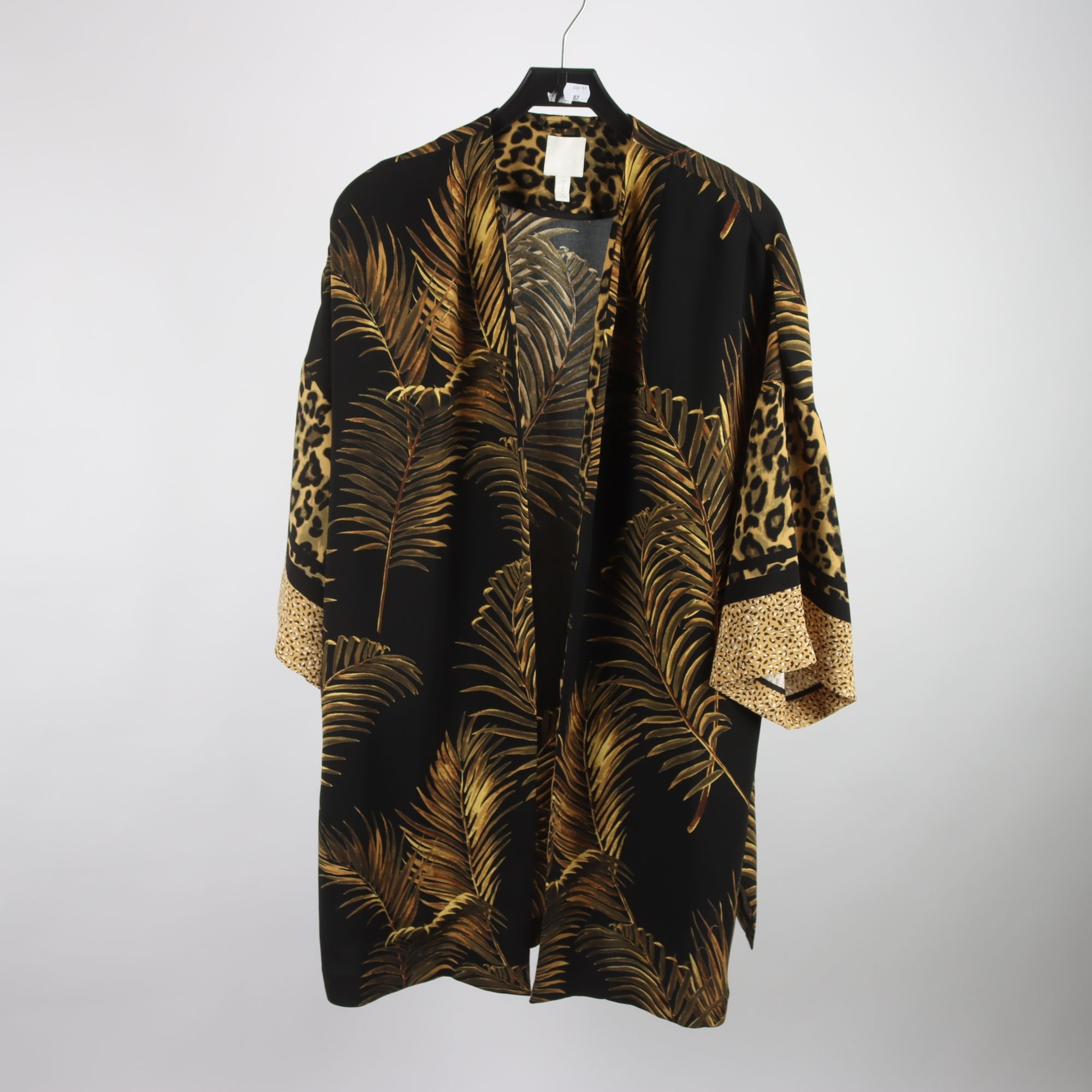 Kimono, H&M, svart, mönstrad, stl. M