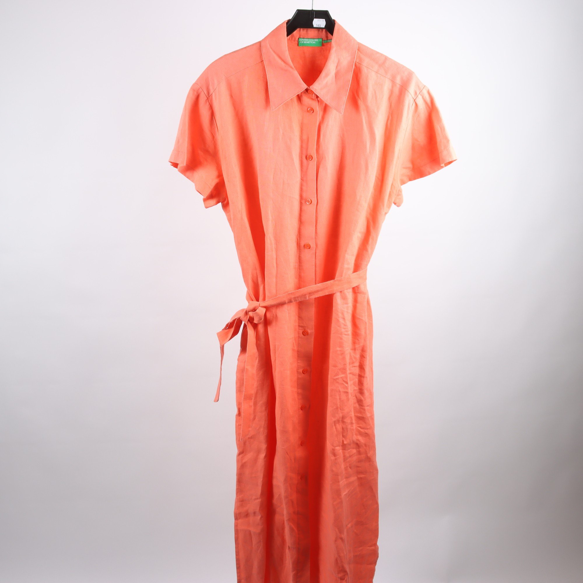 Klänning, United Colors Of Benetton, korall, 100% linne, stl. M