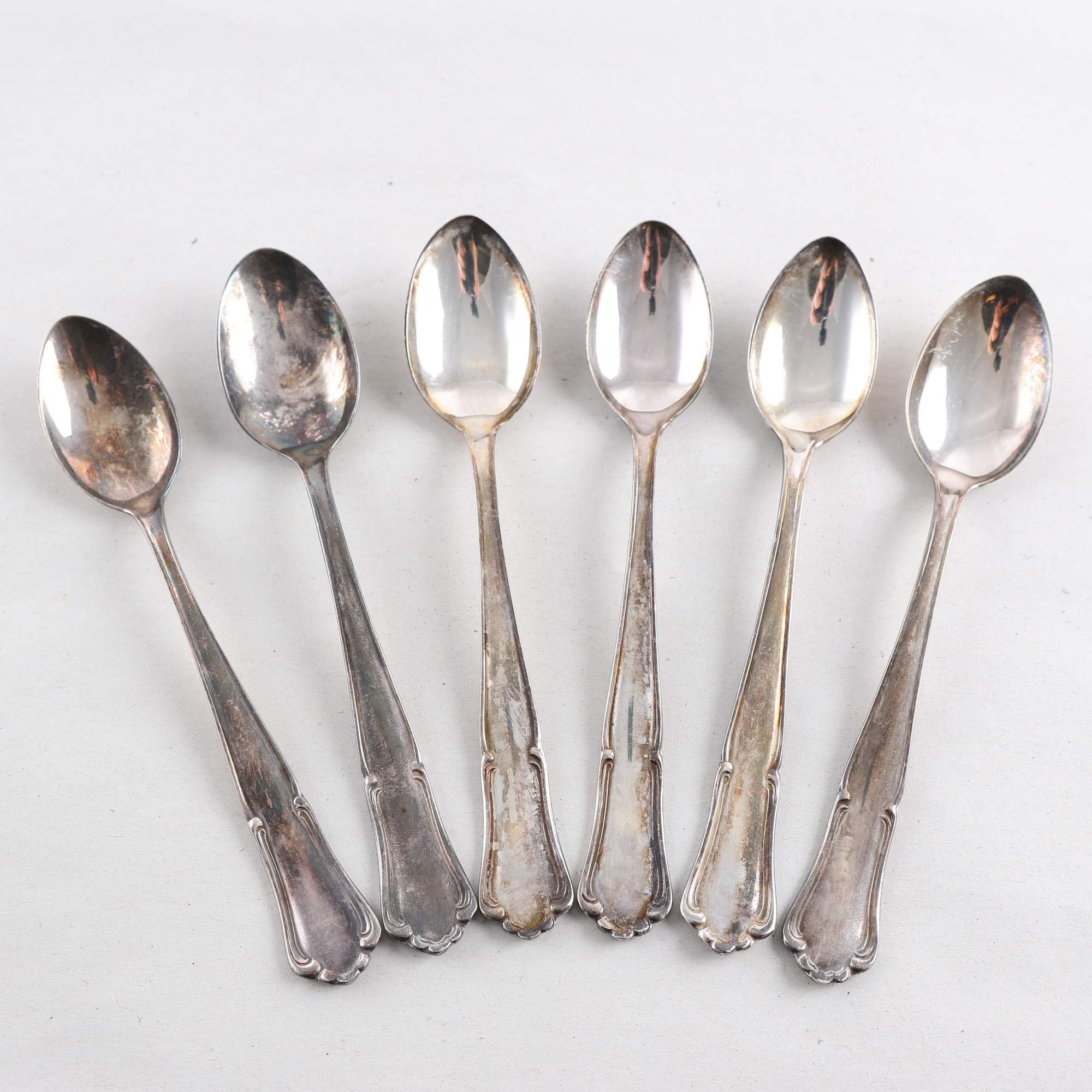 Kaffeskedar, silver, Skandia, Stockholm, ca 1940-tal, 6 st