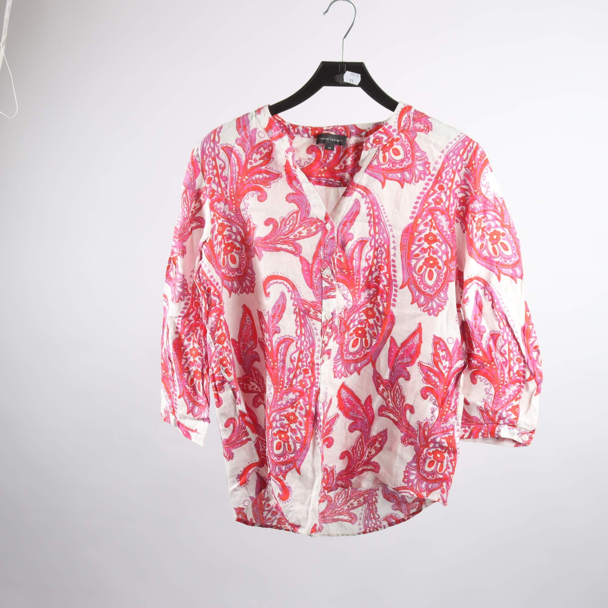 Blus, Franco Callegari, mönstrad, 100% linne, stl. 40