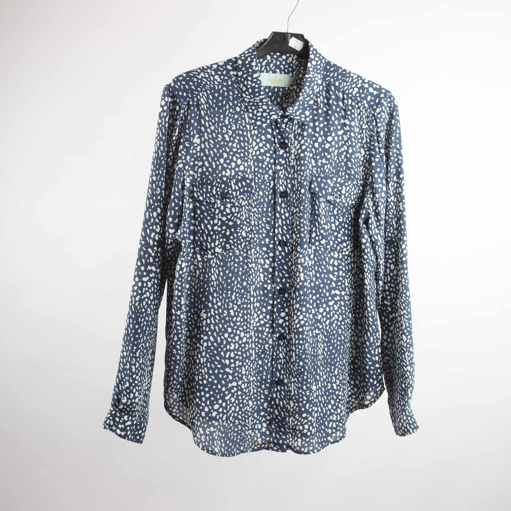 Blus, Morris, blå, vit, mönstrad, stl. 40