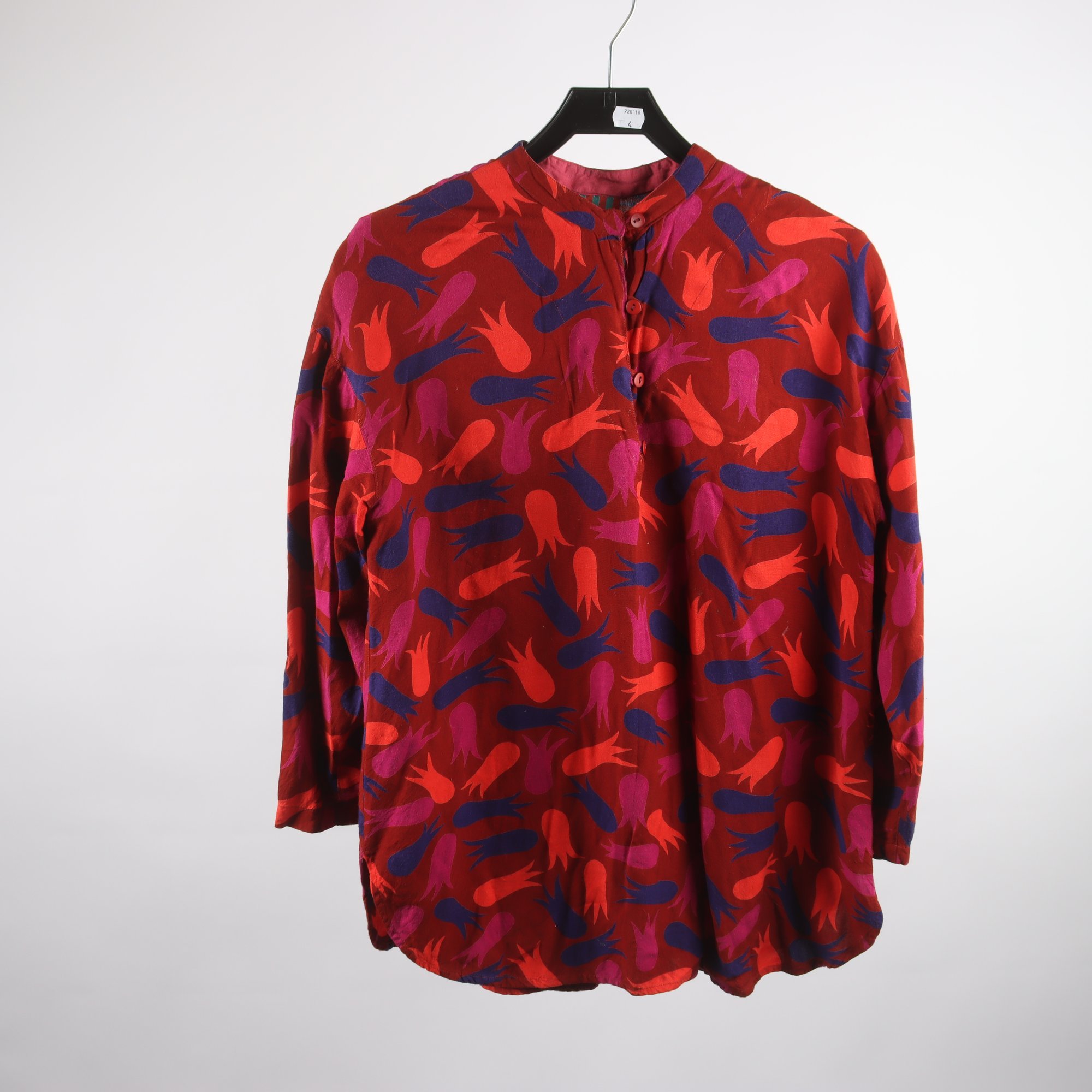 Blus, Gudrun Sjödèn, vinröd, mönstrad, stl. M