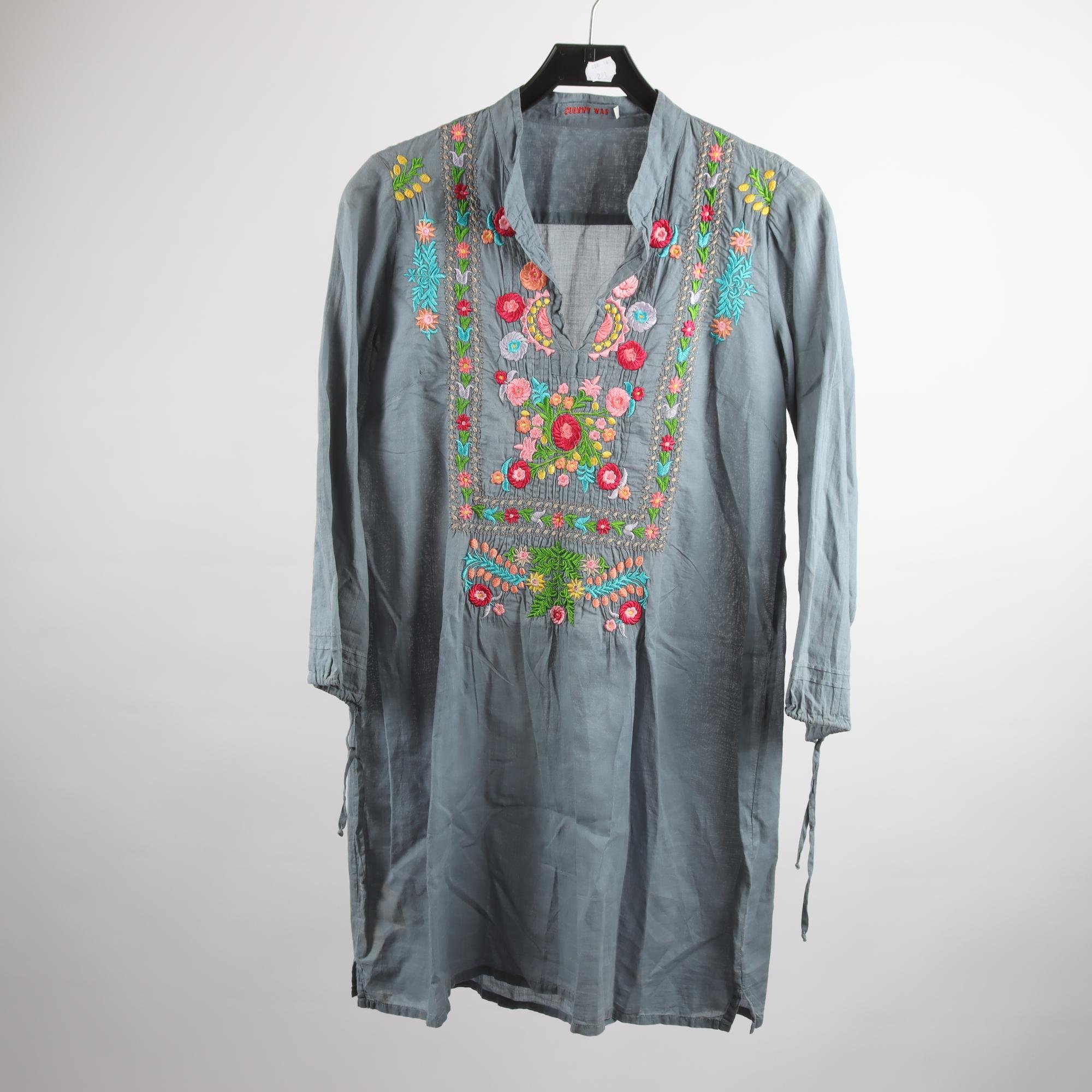 Blus/tunika, Johnny Was, grå, broderad, stl. S.