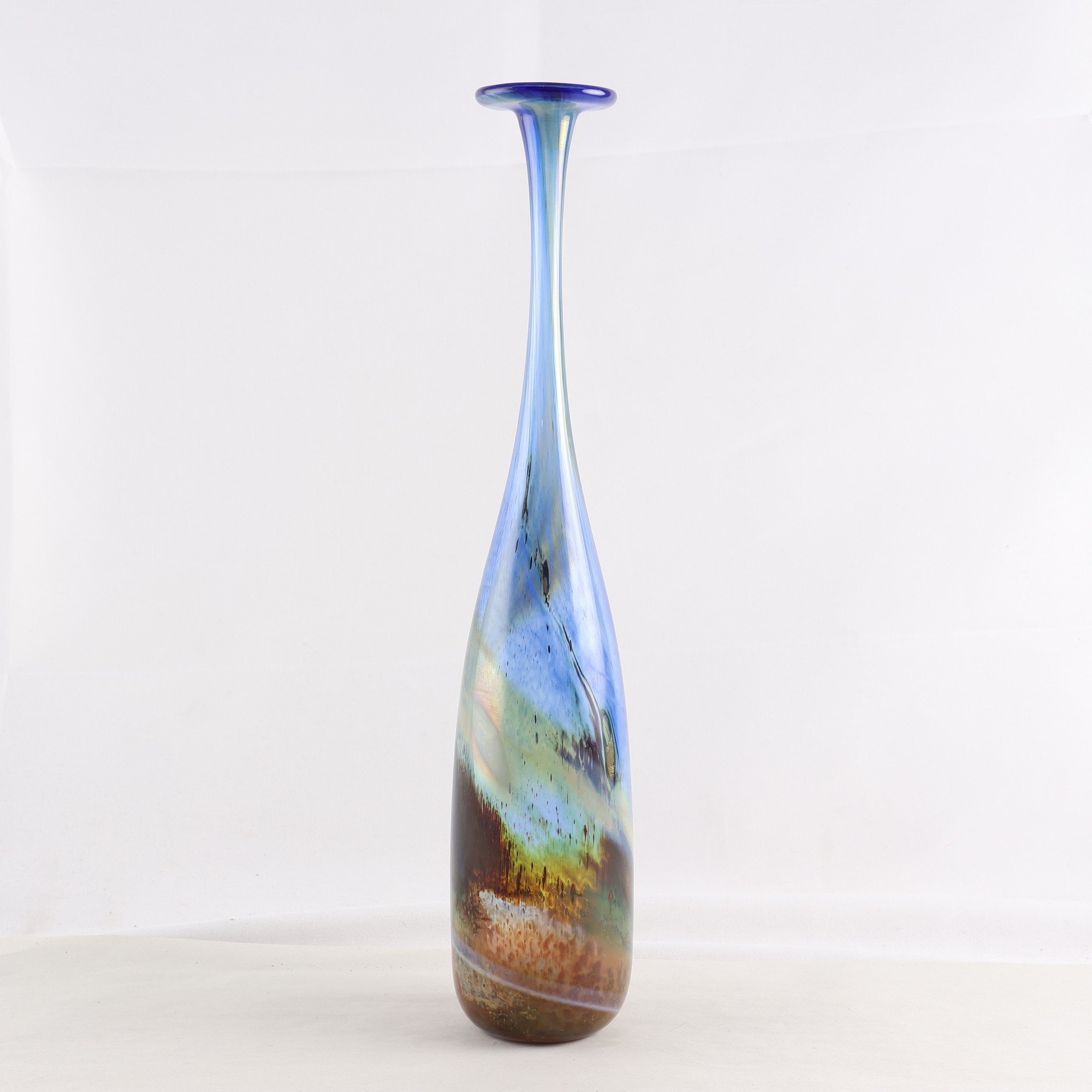Vas, konstglas, Michael Harris, Isle of Wight, 1970-tal. Endast avhämtning.