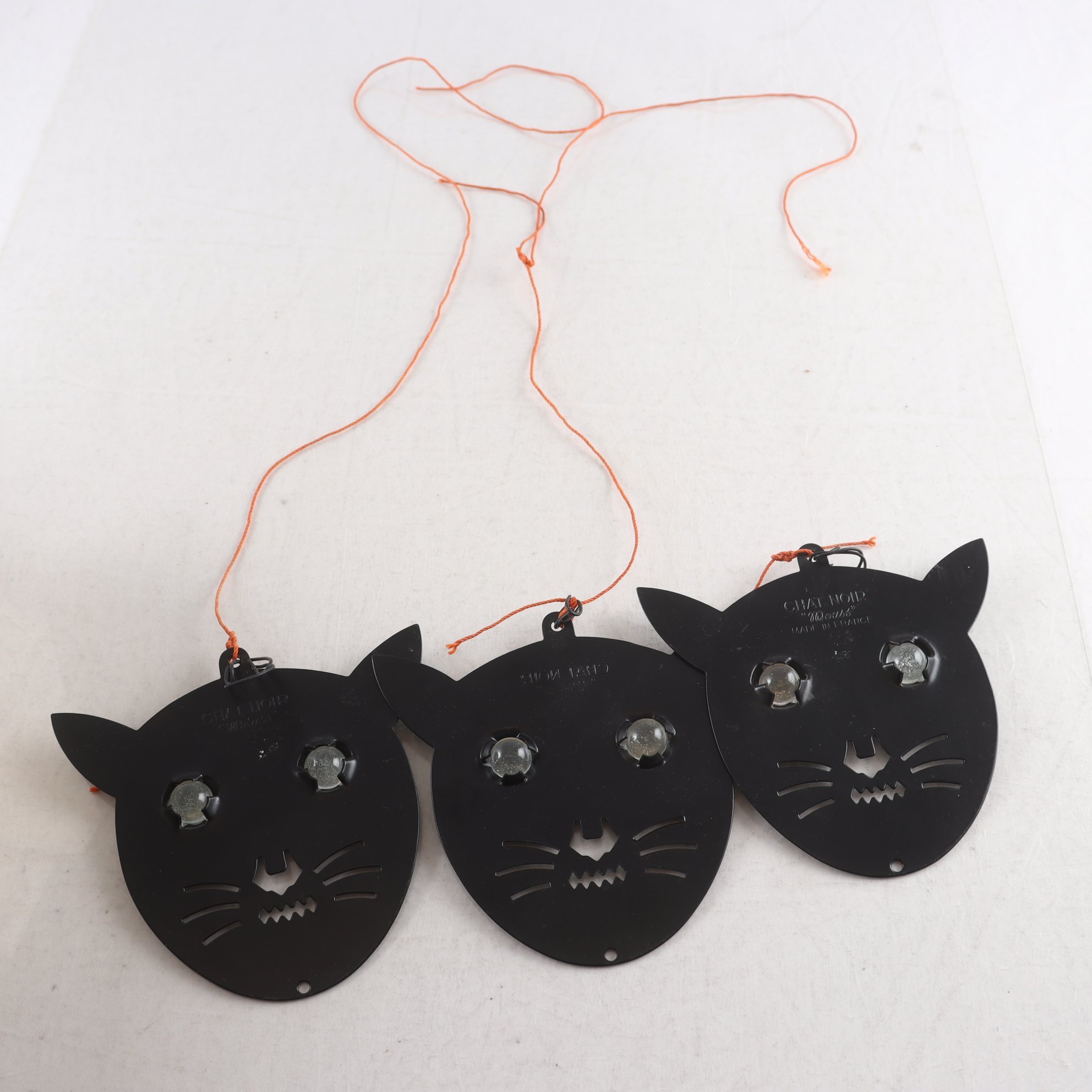 Fågelskrämmor, Chat Noir, Mousse, Made in France, Metall och glas, 3 st.