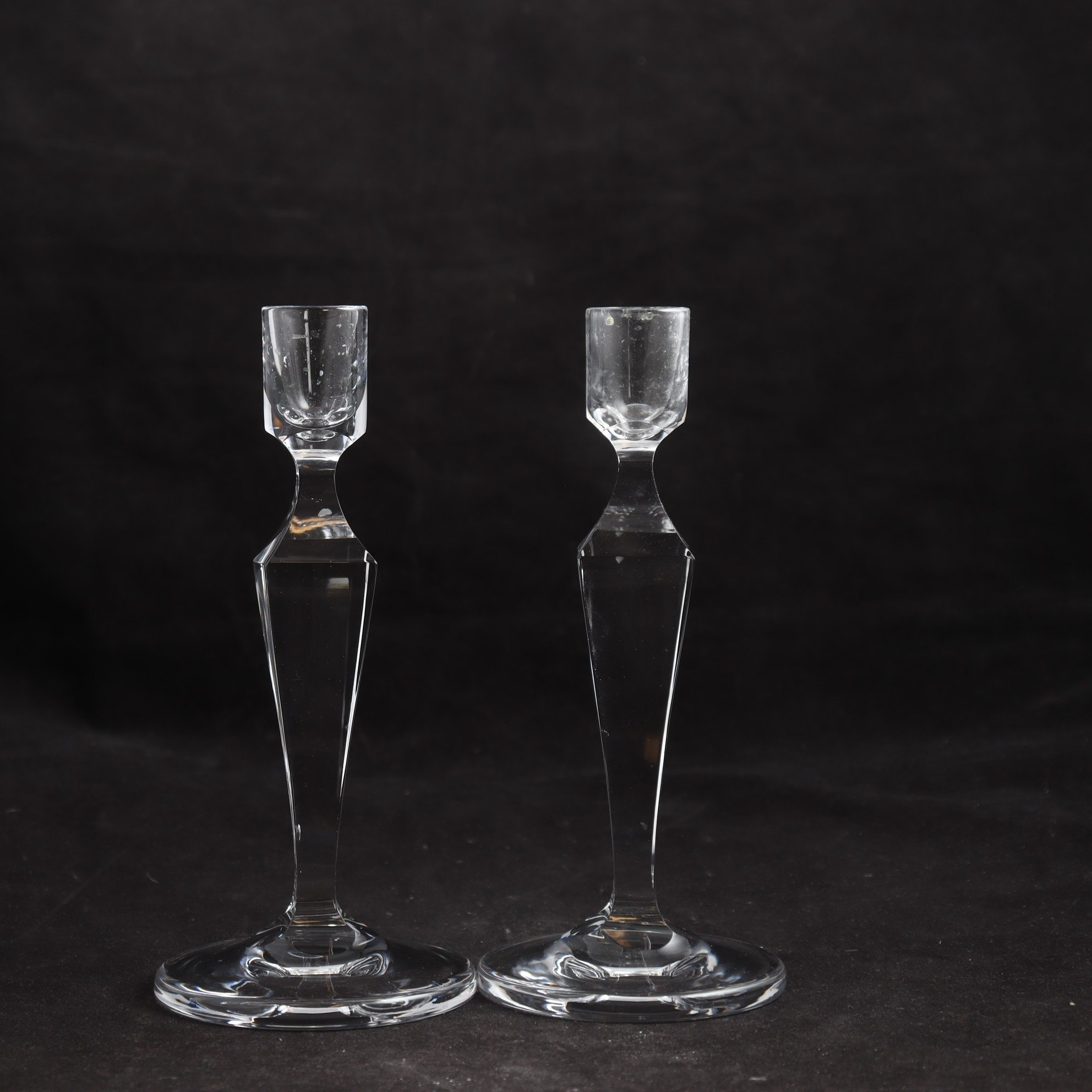 Ljusstake, Kosta, Vicke Lindstrand, Glas, 2 st
