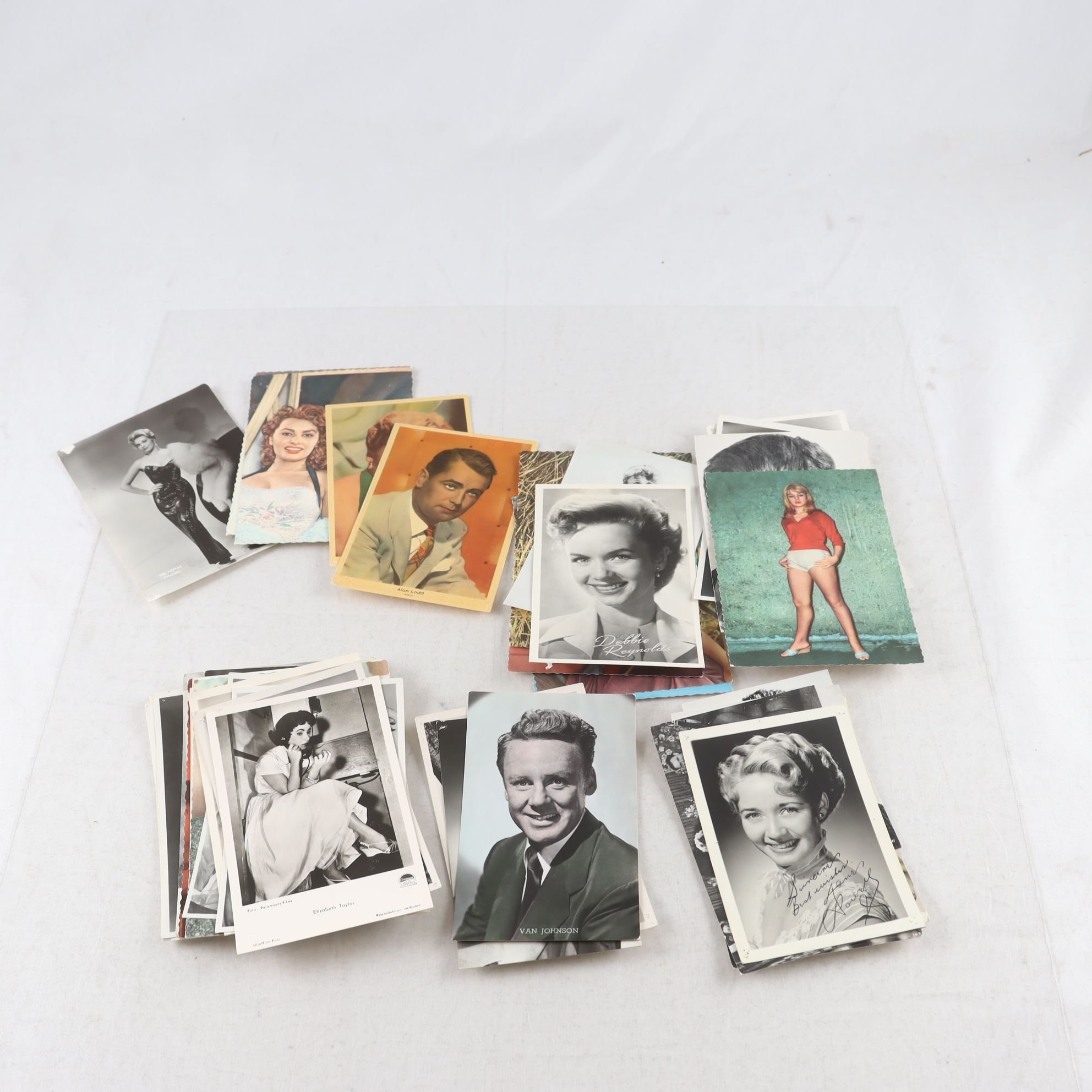 Vykort och bilder med filmstjärnemotiv, 1900-talets mitt