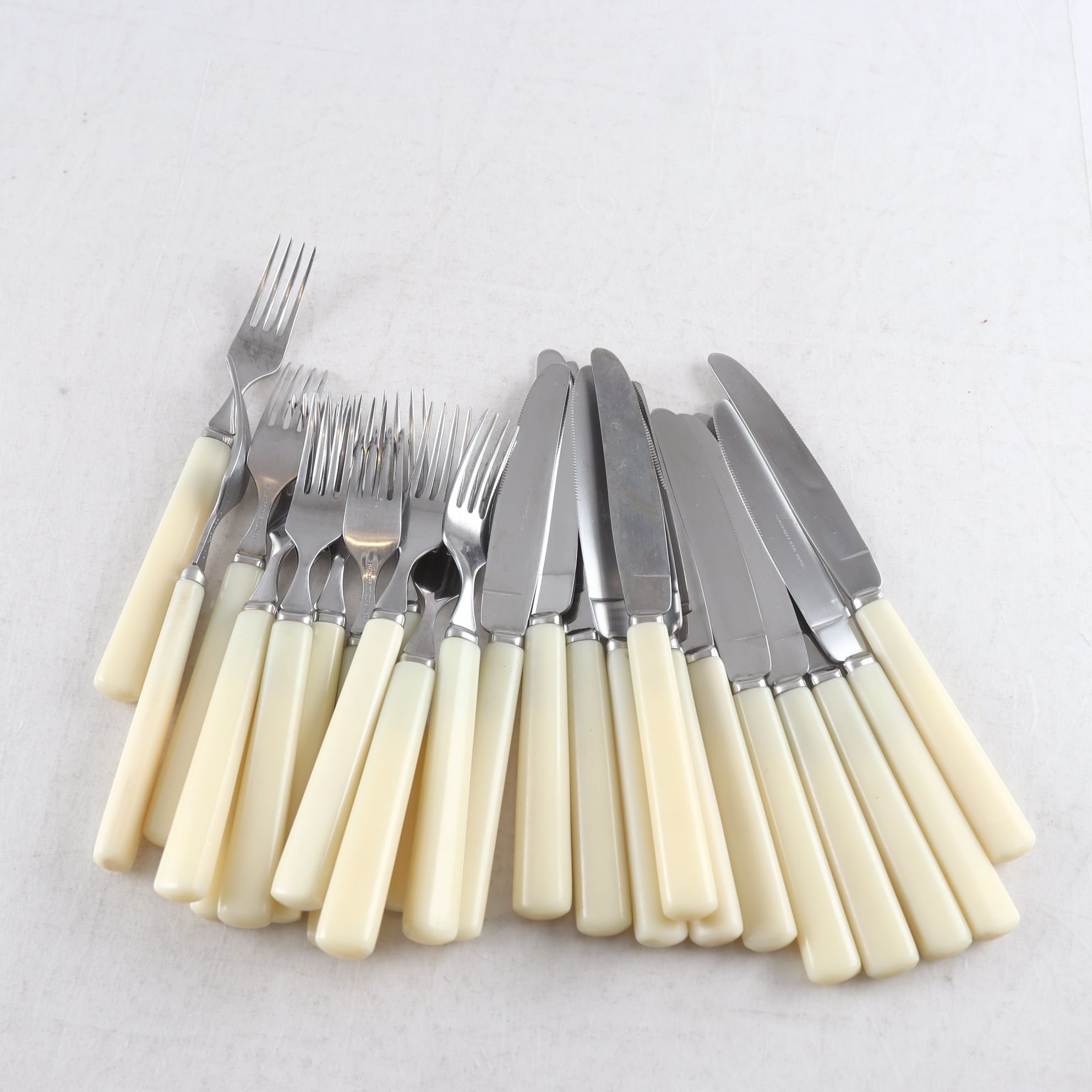 Bestick, Fruit knife & fork, rostfritt stål, bakelit, 24 del.