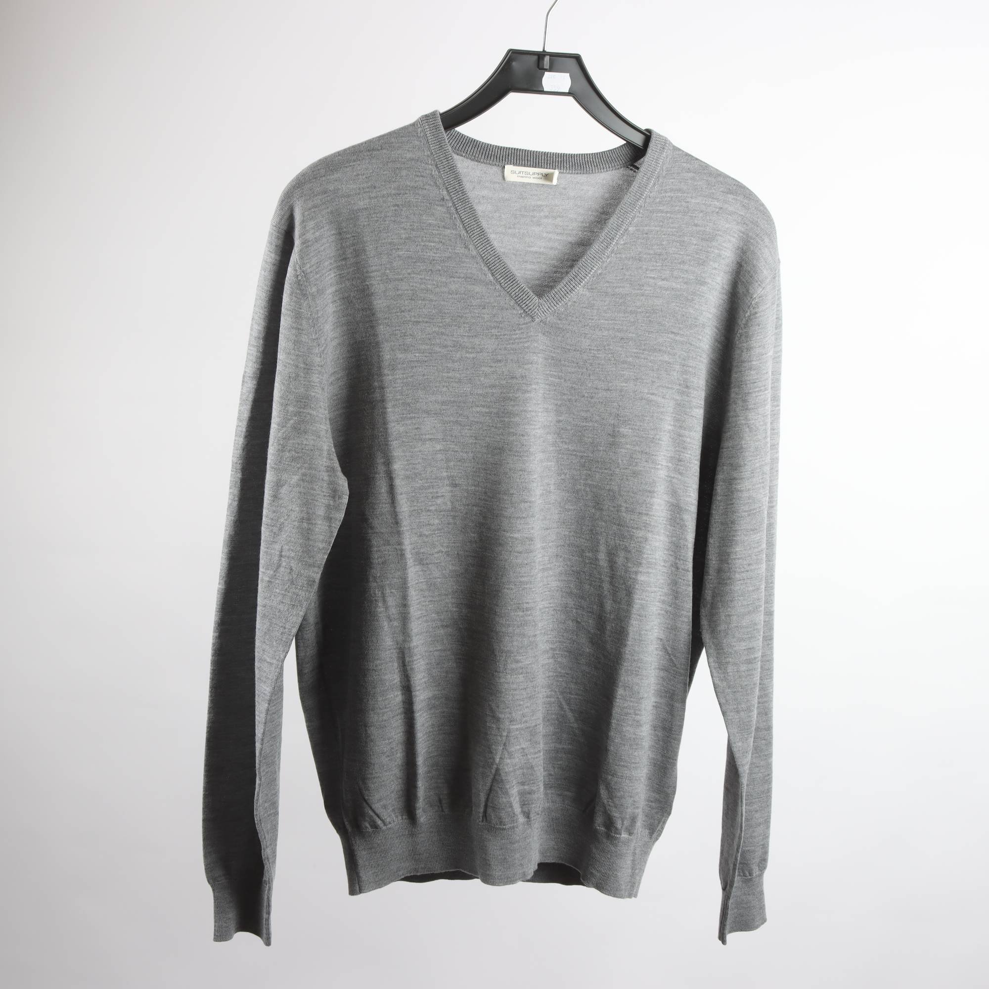 Tröja, Suitsupply, grå, 100% merino ull, stl. XL.