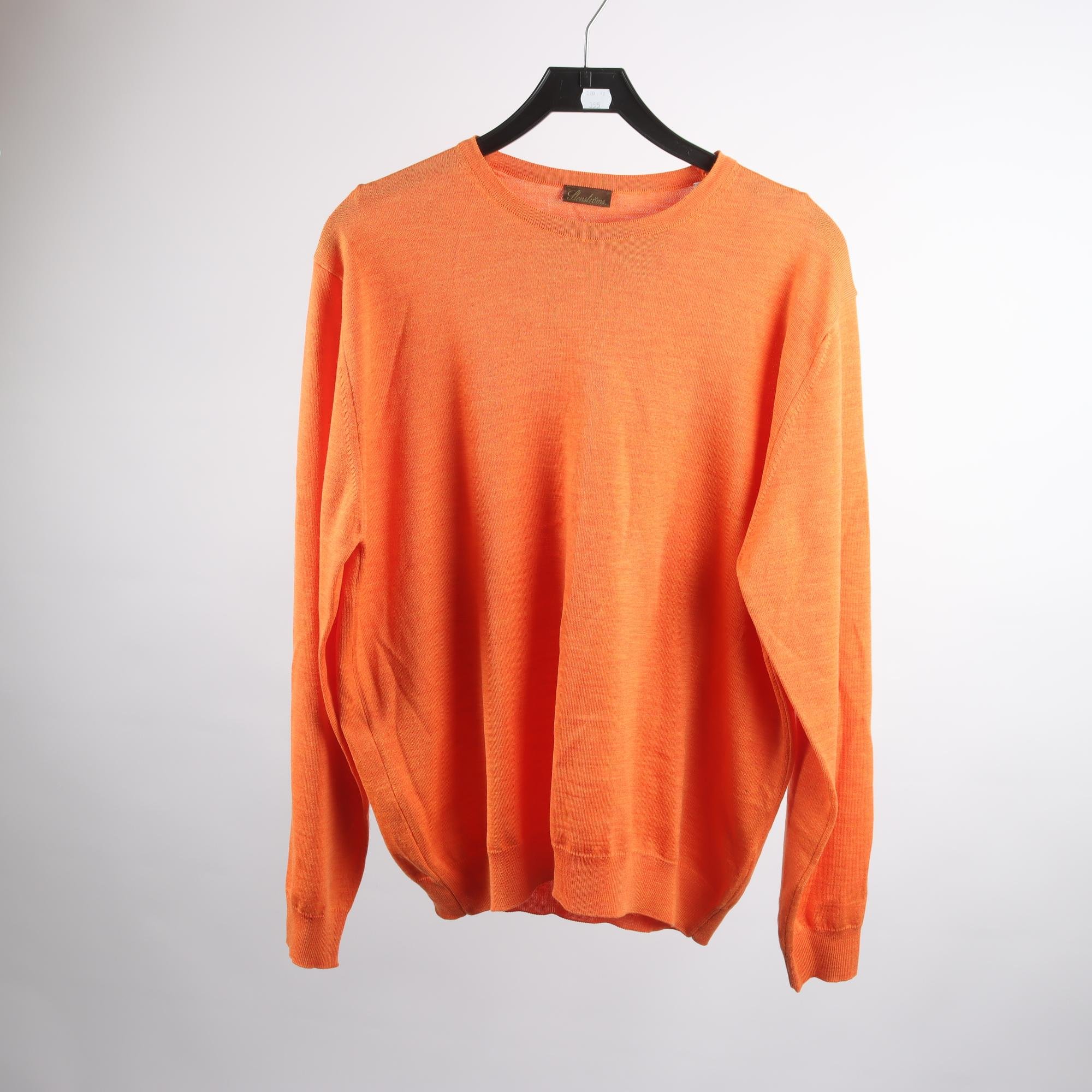 Tröja, Stenströms, orange, 100% merino ull, stl. XXL.