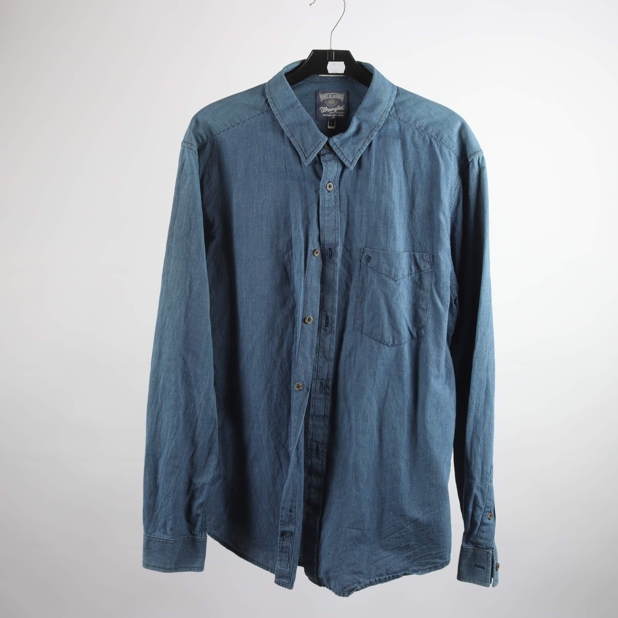 Skjorta, Wrangler, blå, randig, stl. L.