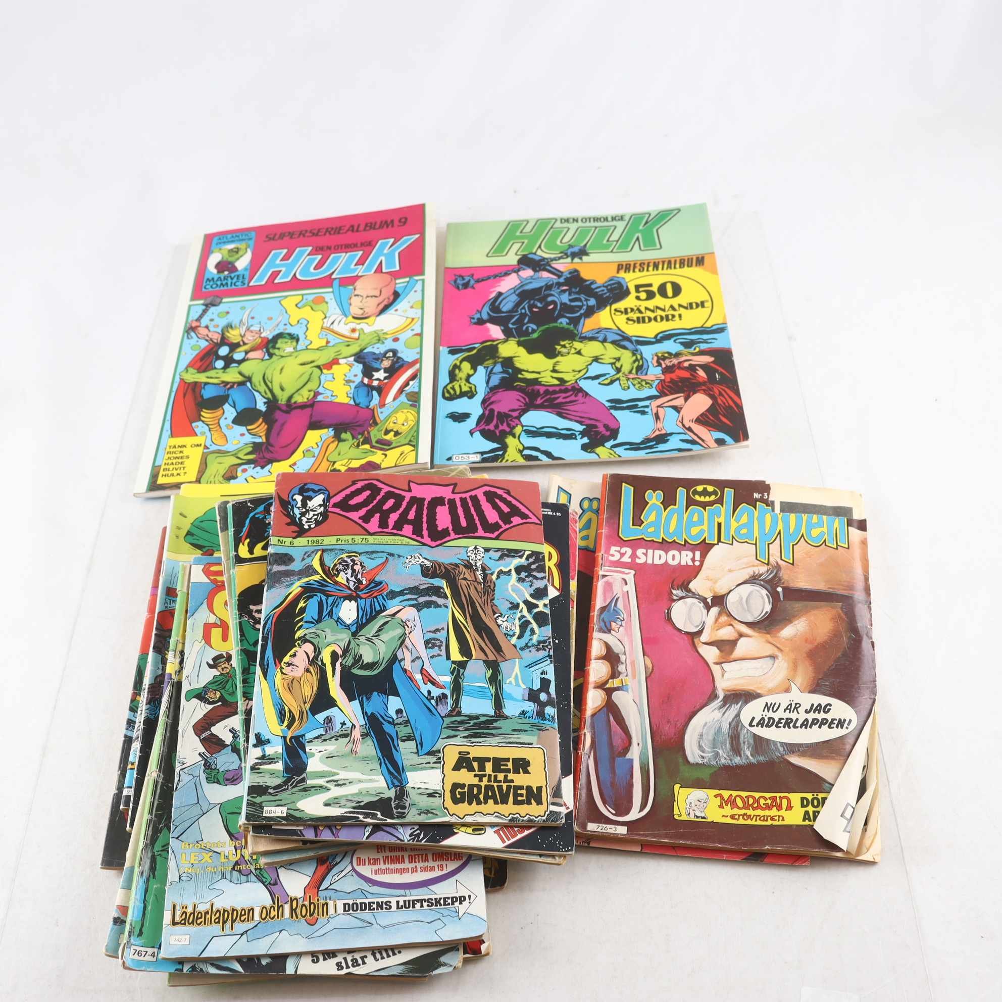 Seriepaket, Läderlappen, hulken, Stålpojken, m.m 17 st