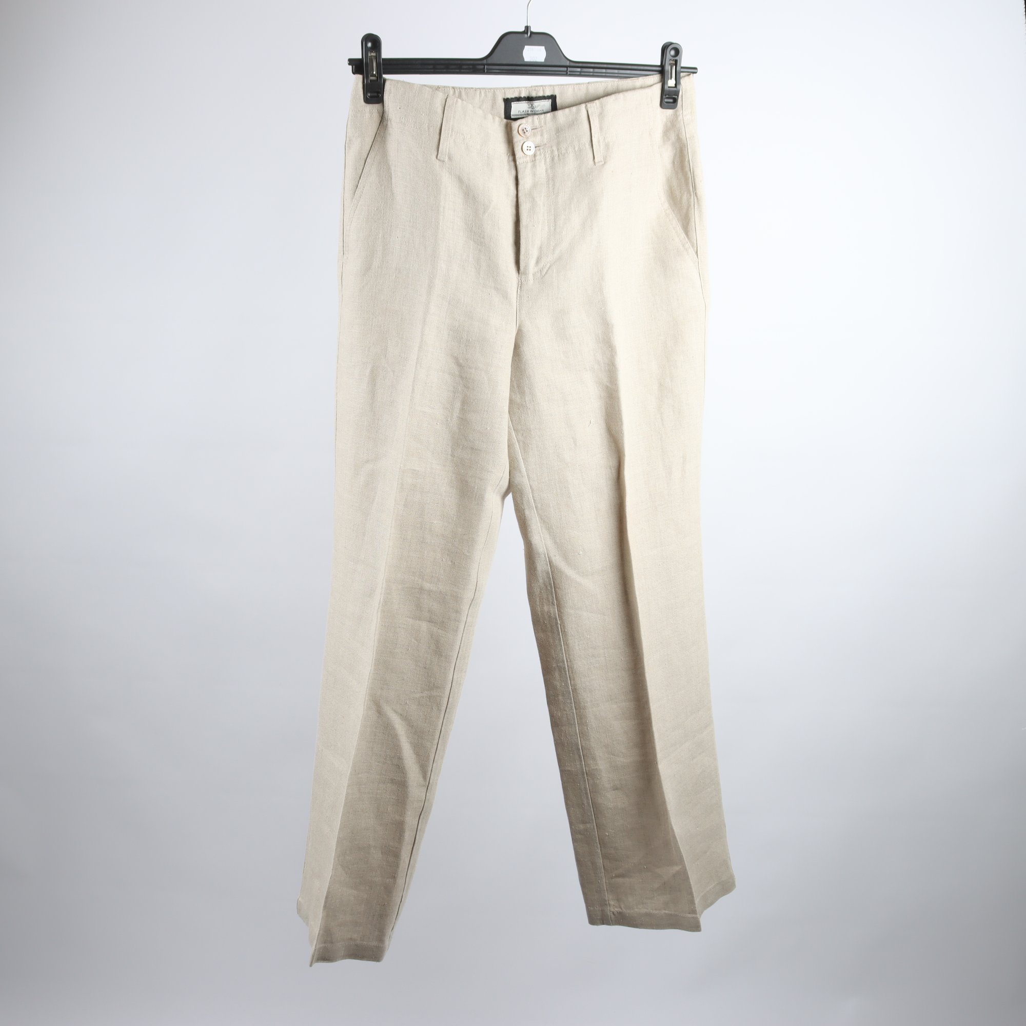 Byxor, Flash, beige, 100% lin, stl. 38.