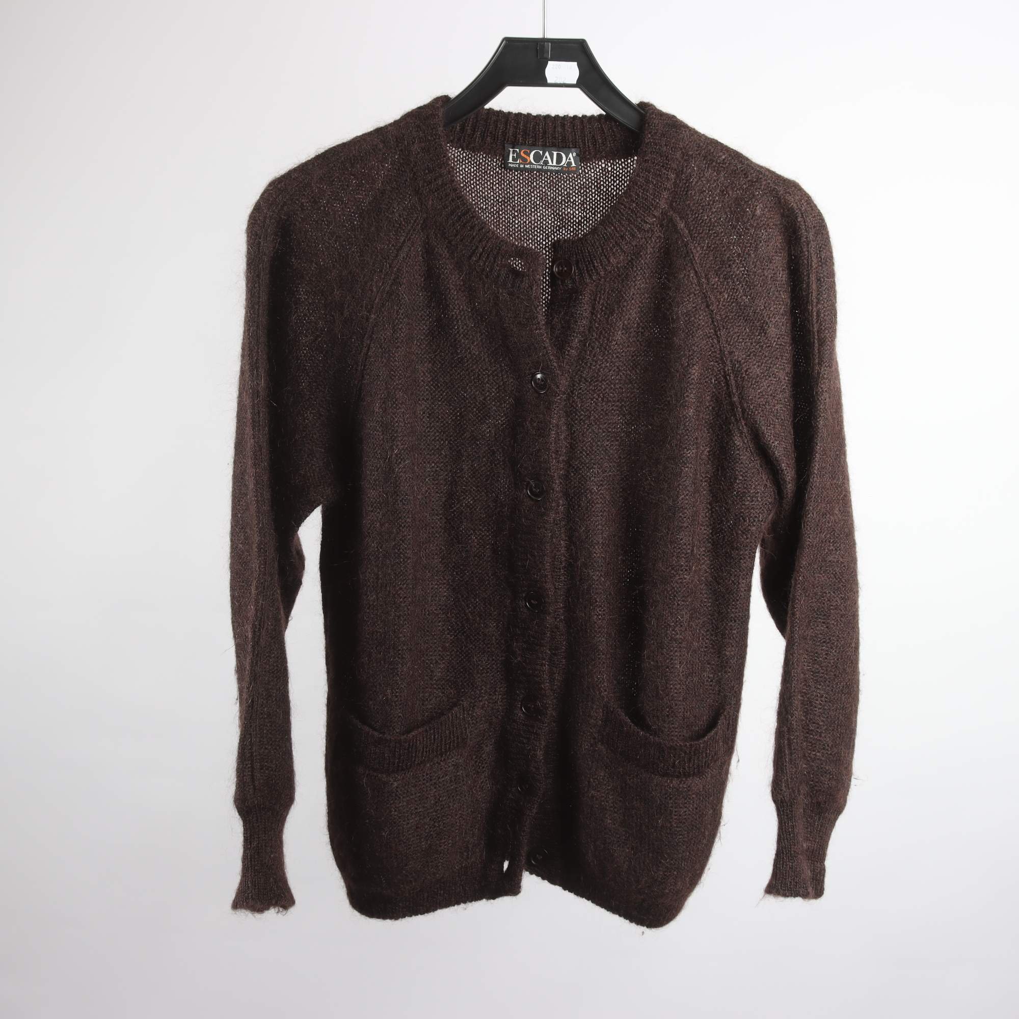 Kofta, Escada, brun, ull, mohair, stl. 36.