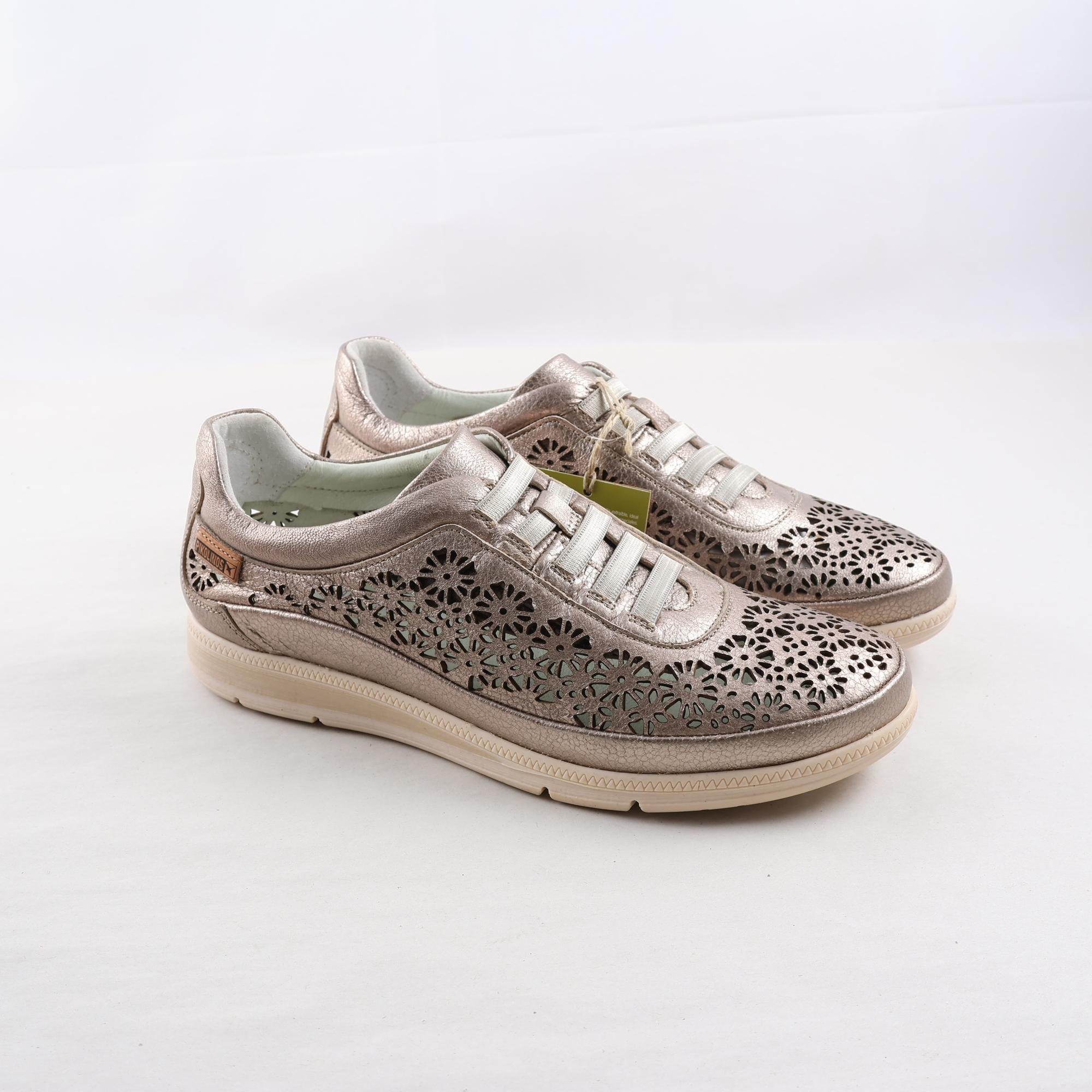 Promenadskor, Pikolinos, beige, guld, skinn, stl. 37.