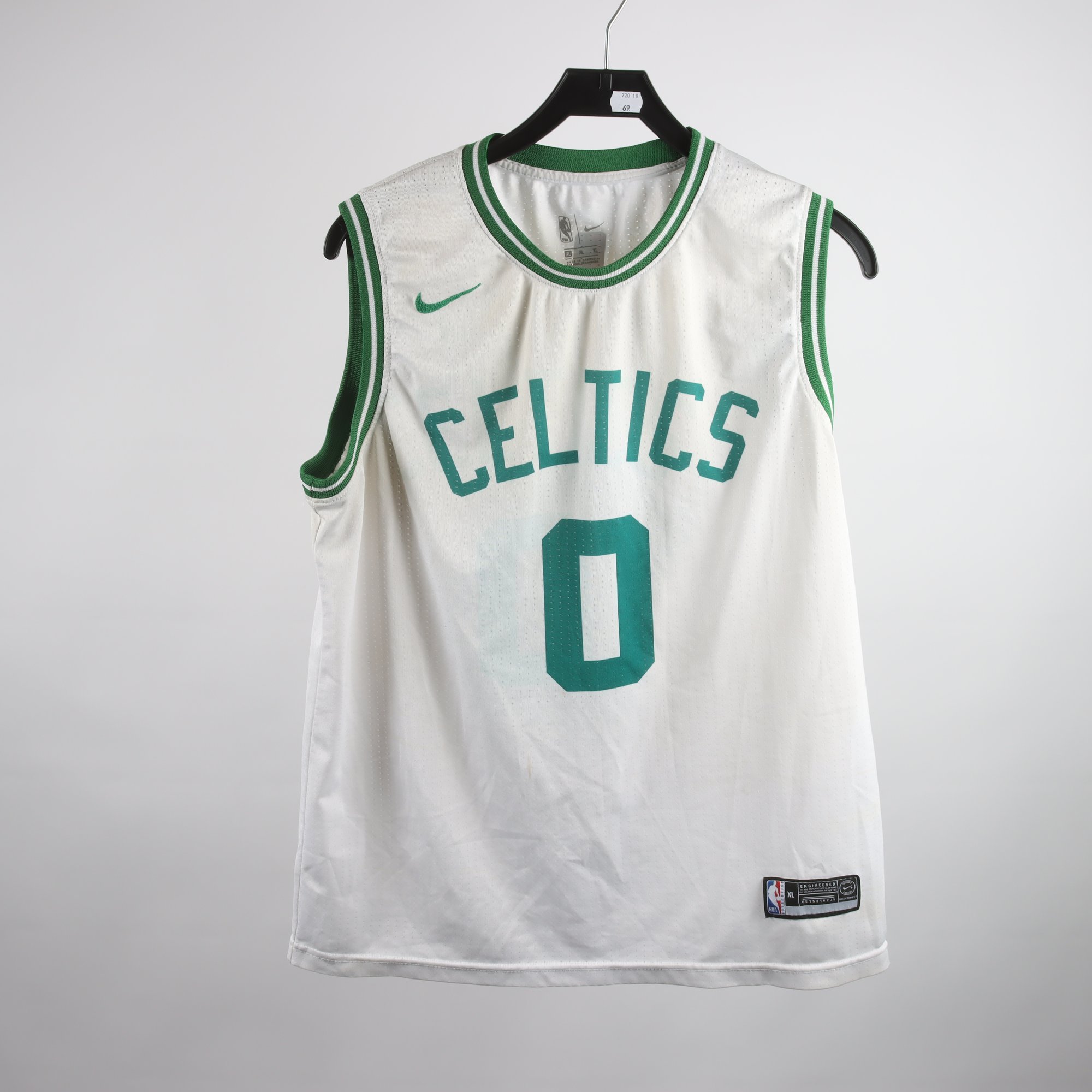 Basketlinne, Nike, Celtics Tatum 0, vit, grön, stl. XL