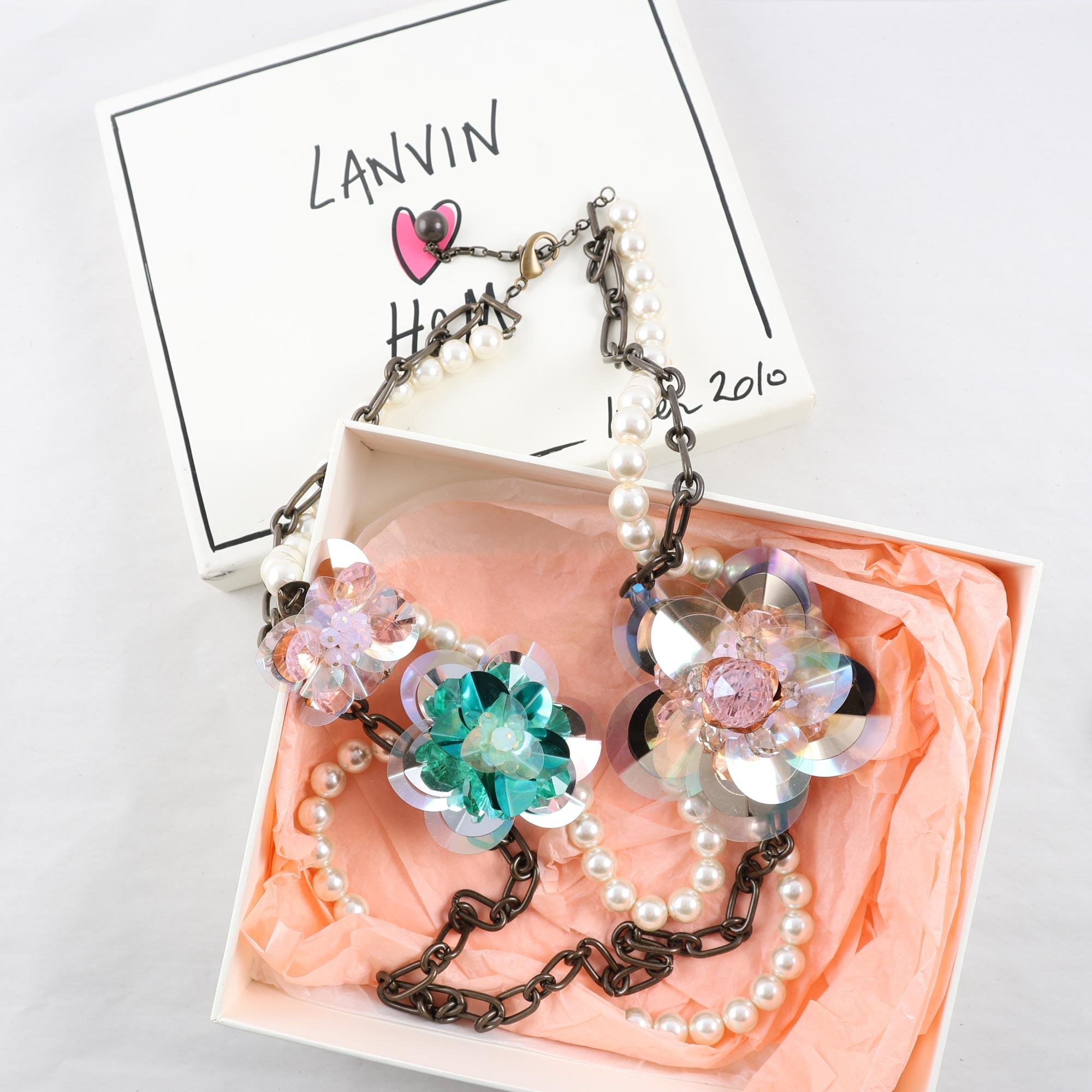 Halsband, statement, Lanvin för H&M, pärlor, blommor, 2010