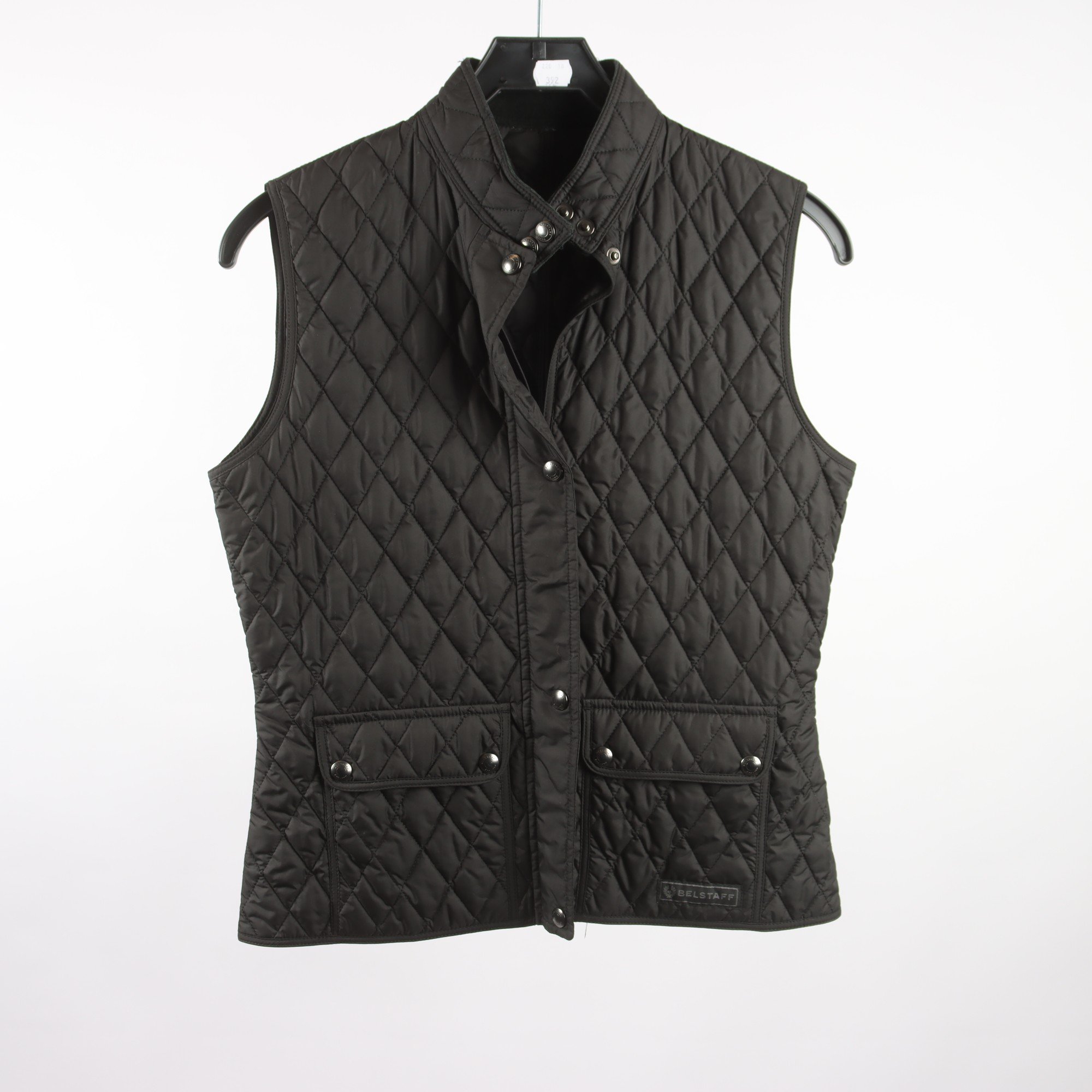 Väst, Belstaff, svart, quiltad, stl. ca. S.