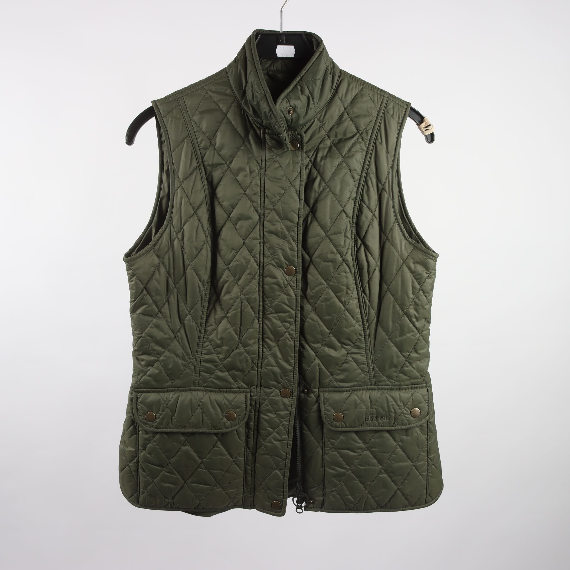 Väst, Barbour, grön, quiltad, stl. 38.