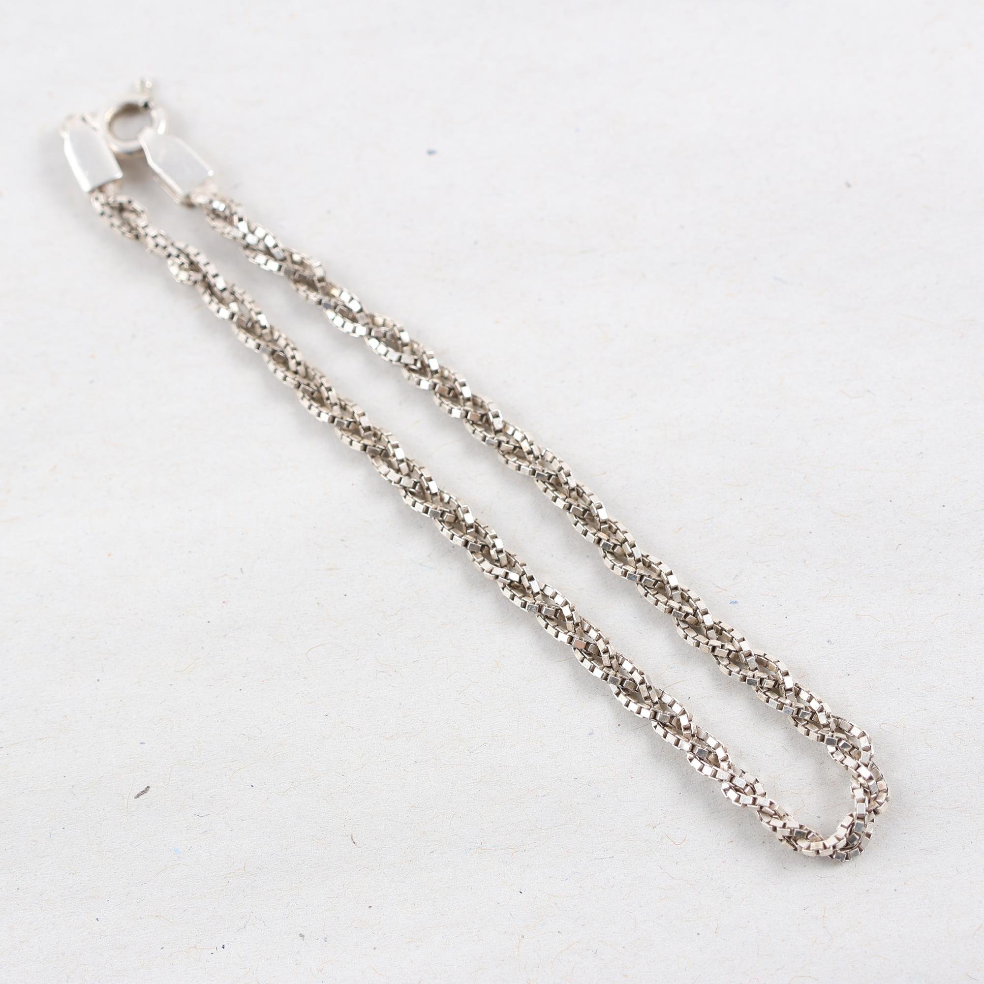 Armband, silver, flätat, vikt: 3.4g