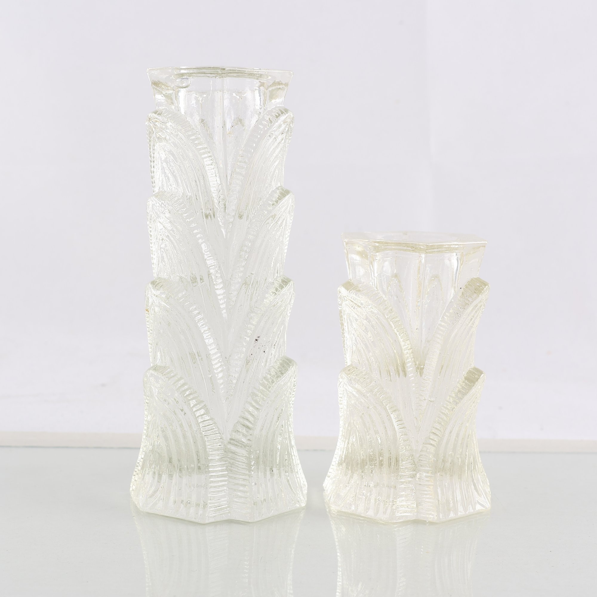 Ljusstakar, glas, Bladformade, 2 st