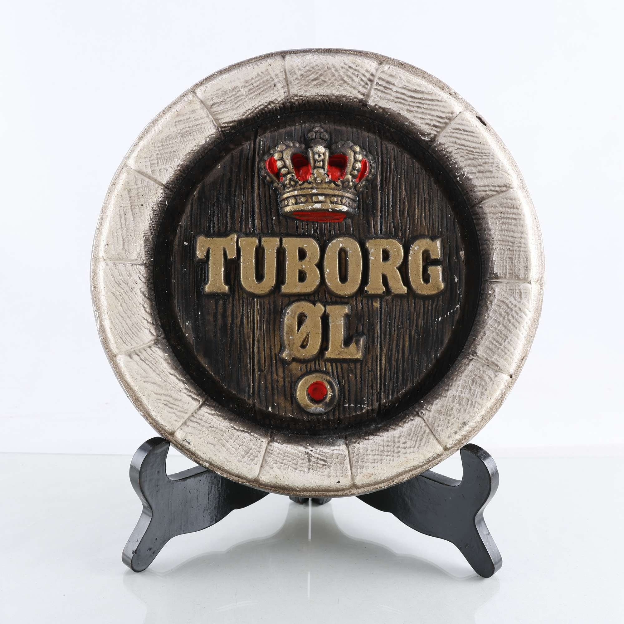 Barskylt, Väggplakett, ”Tuborg öl”, retro, gips. Samfraktas ej.