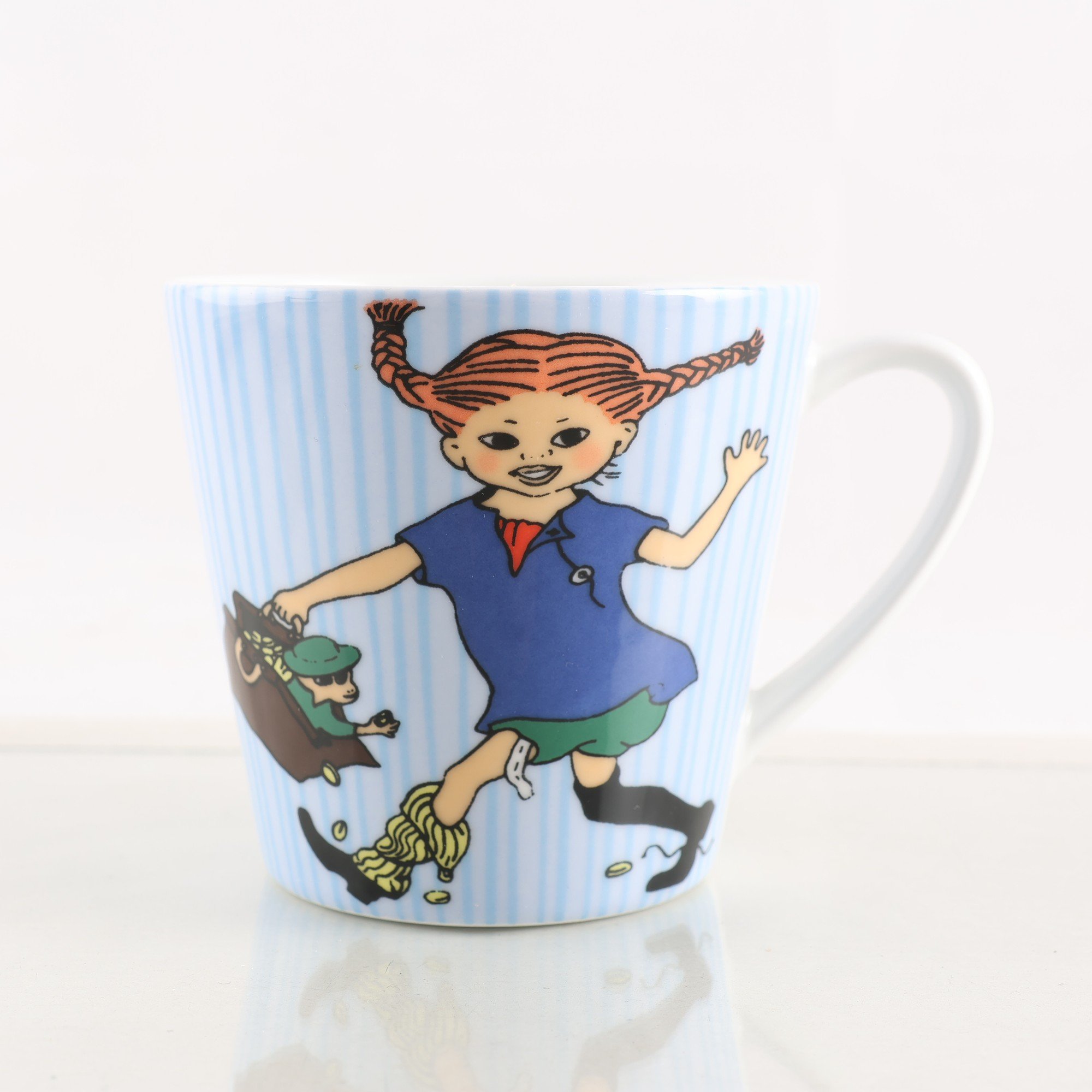 Pippi Långstrump mugg, Rörstrand, ”För sig själv”.