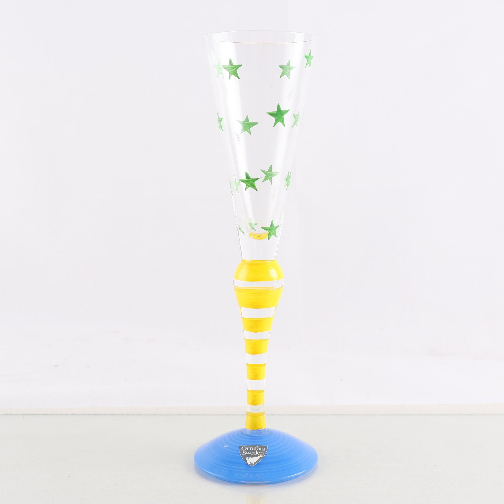 Snapsglas, Orrefors, Anne Nilsson, Signerad, ”Clown”.