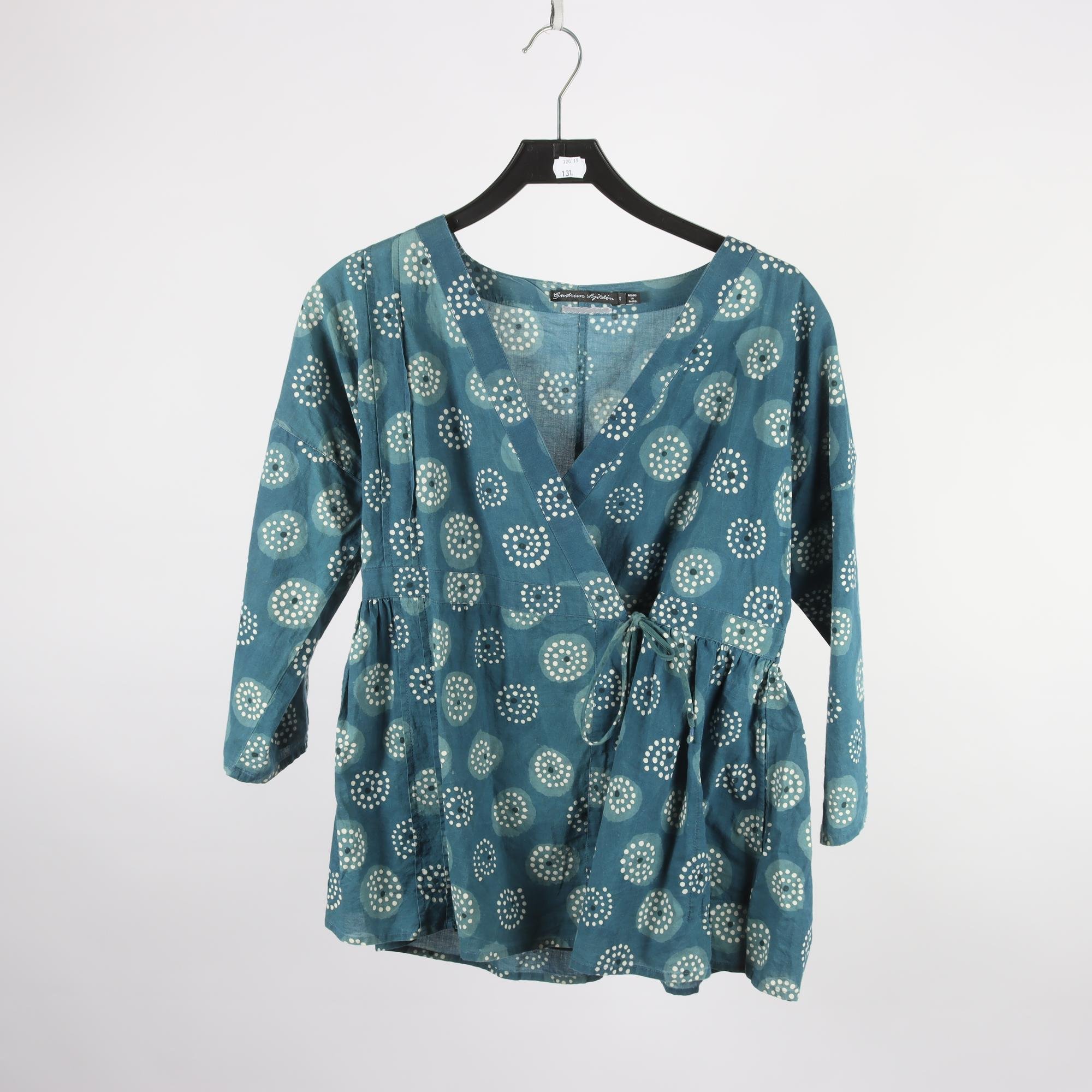 Blus, GUdrun Sjödén,blå, mönstrad, stl. S
