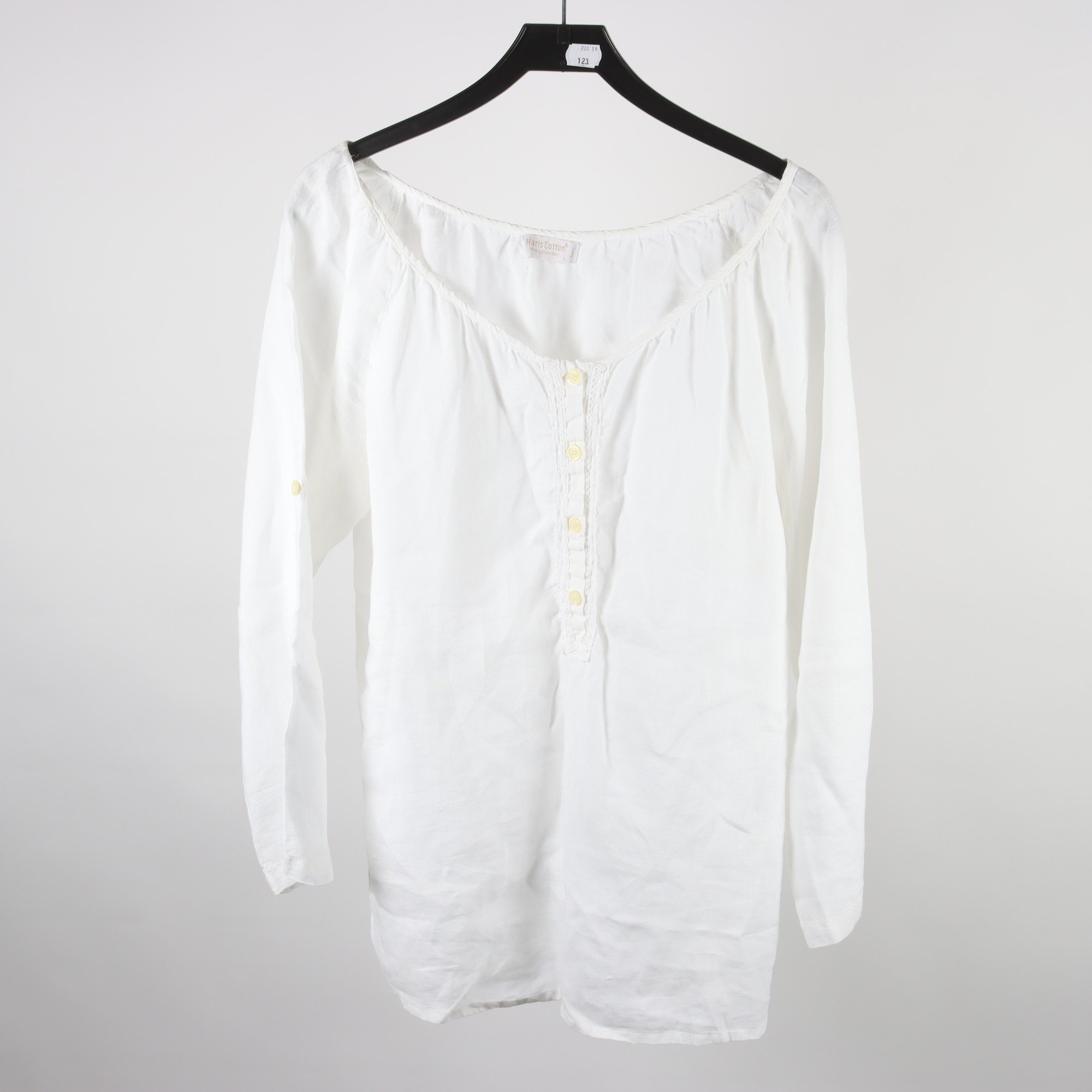 Blus, Haris Cotton, vit, 100% linne, stl. L