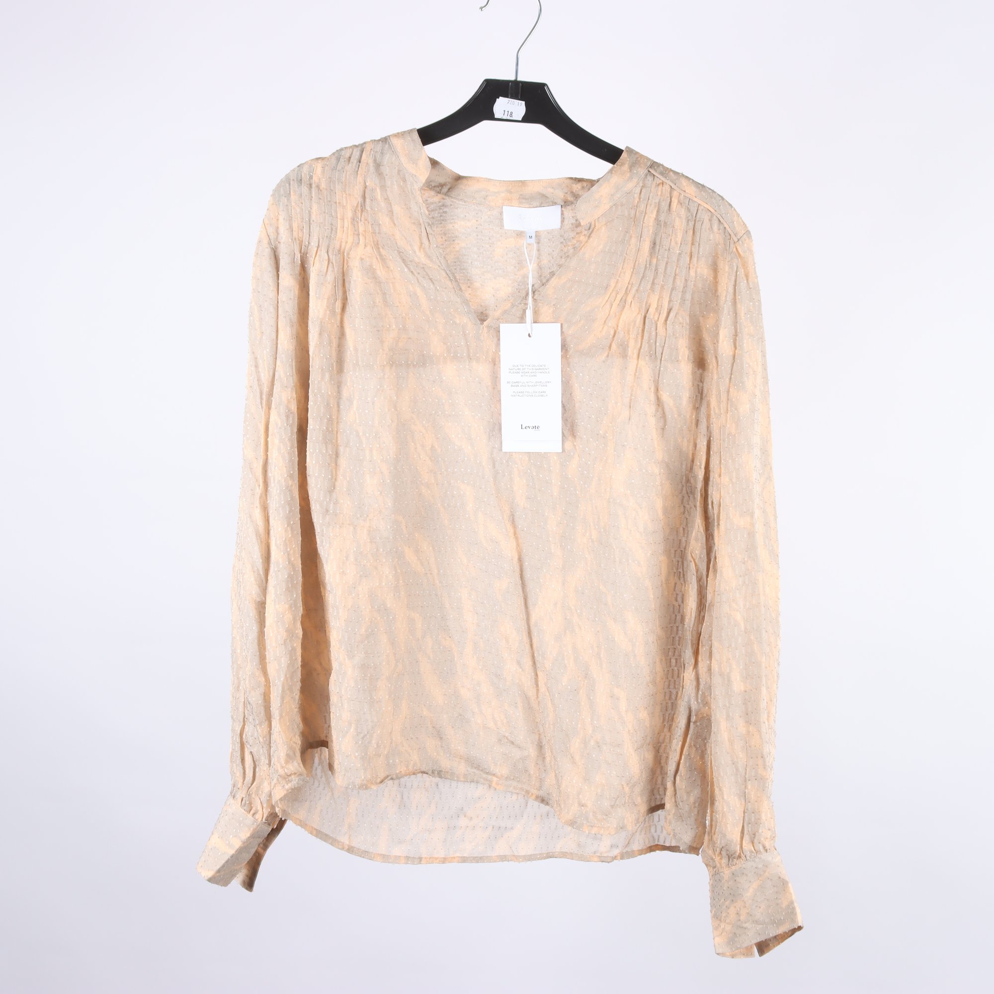 Blus, Leveté, grå, beige, mönstrad, stl. M