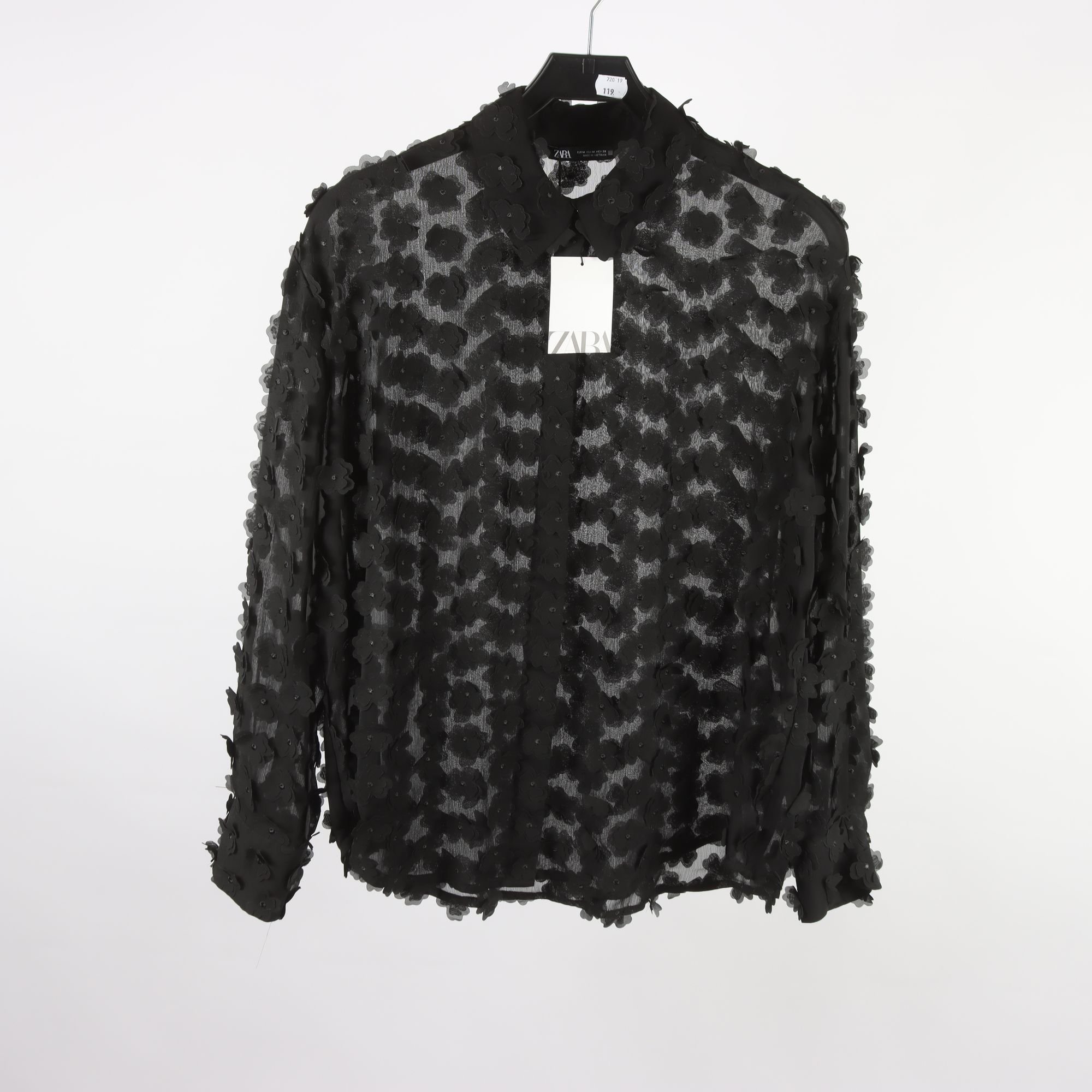 Blus, Zara, svart, transparent, stl. M