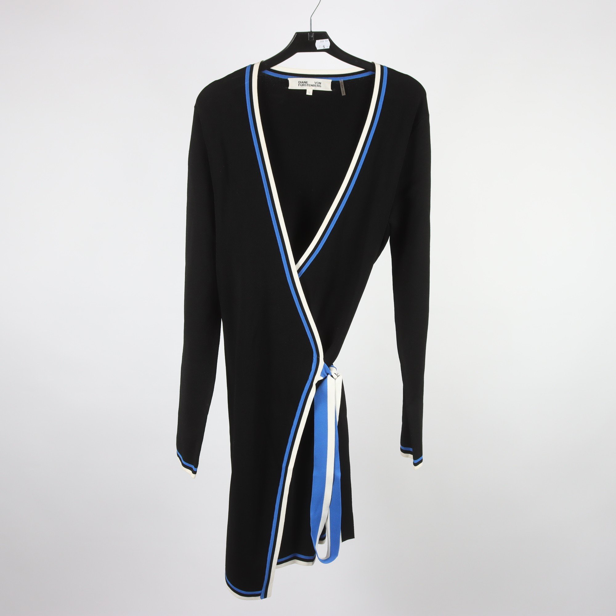 Klänning, Diane von Fursteberg, svart, blå, vit, stl. L