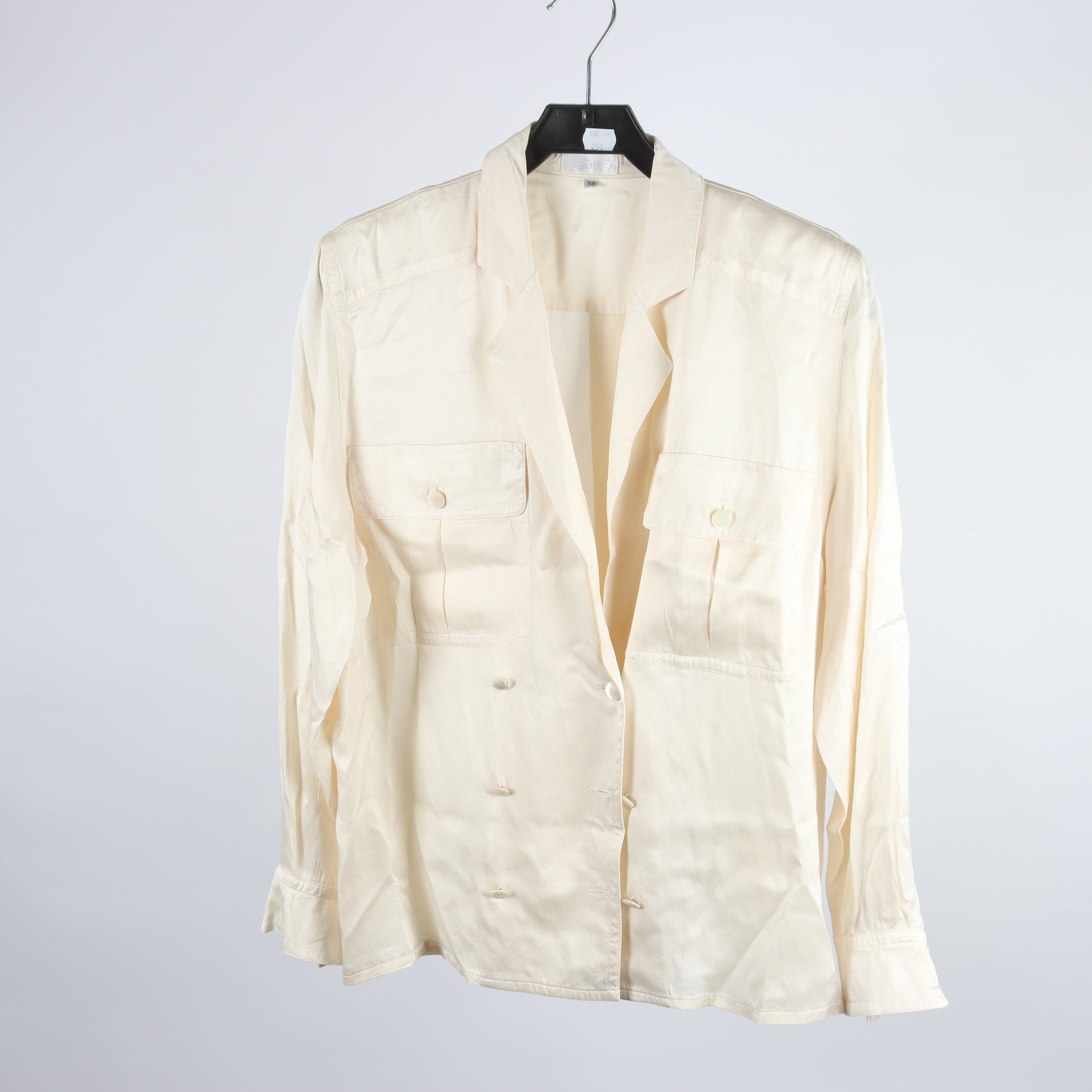 Blus, Jobis, beige, 100% silke, stl. 38.