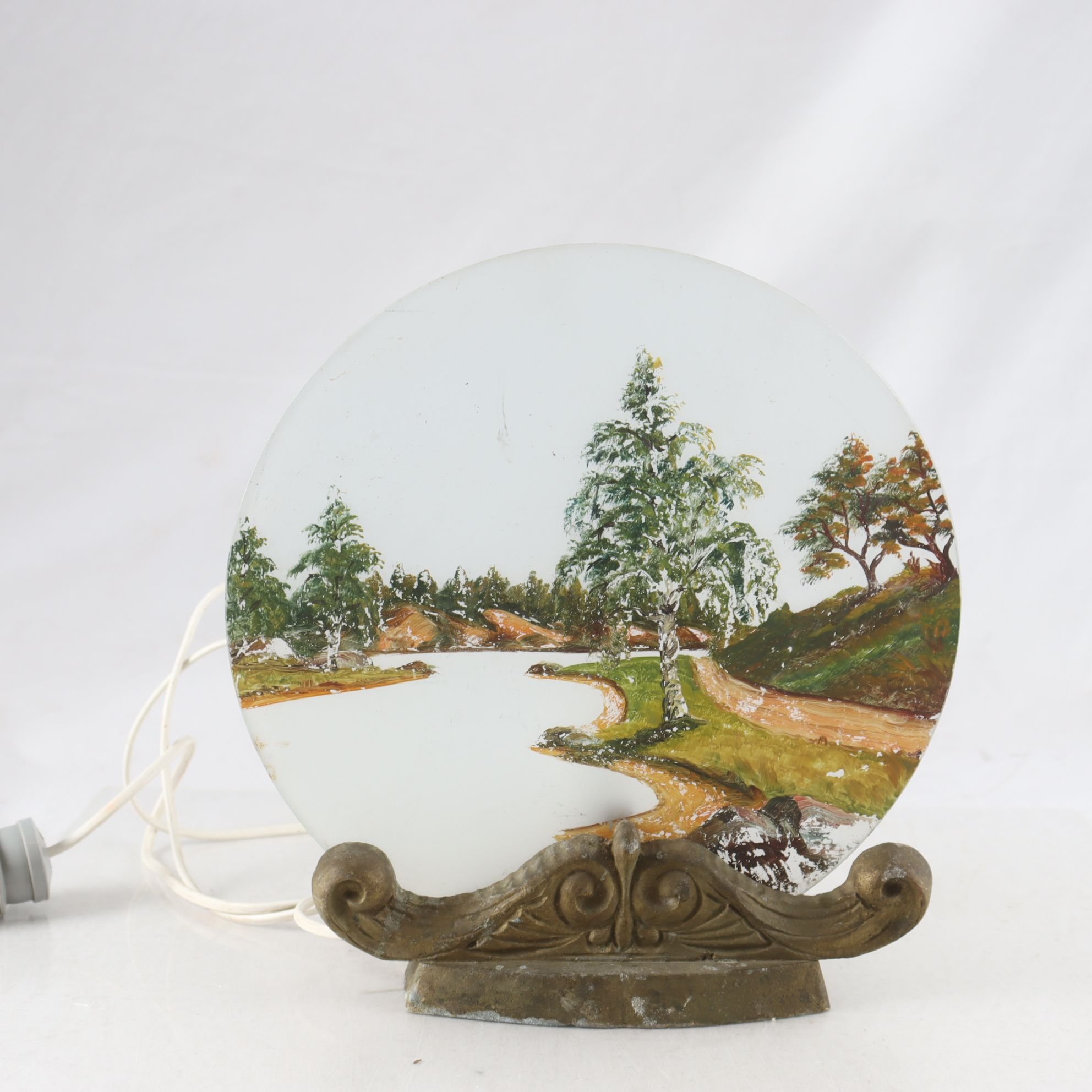 Bordslampa, Metall & glas. Samfraktas ej.