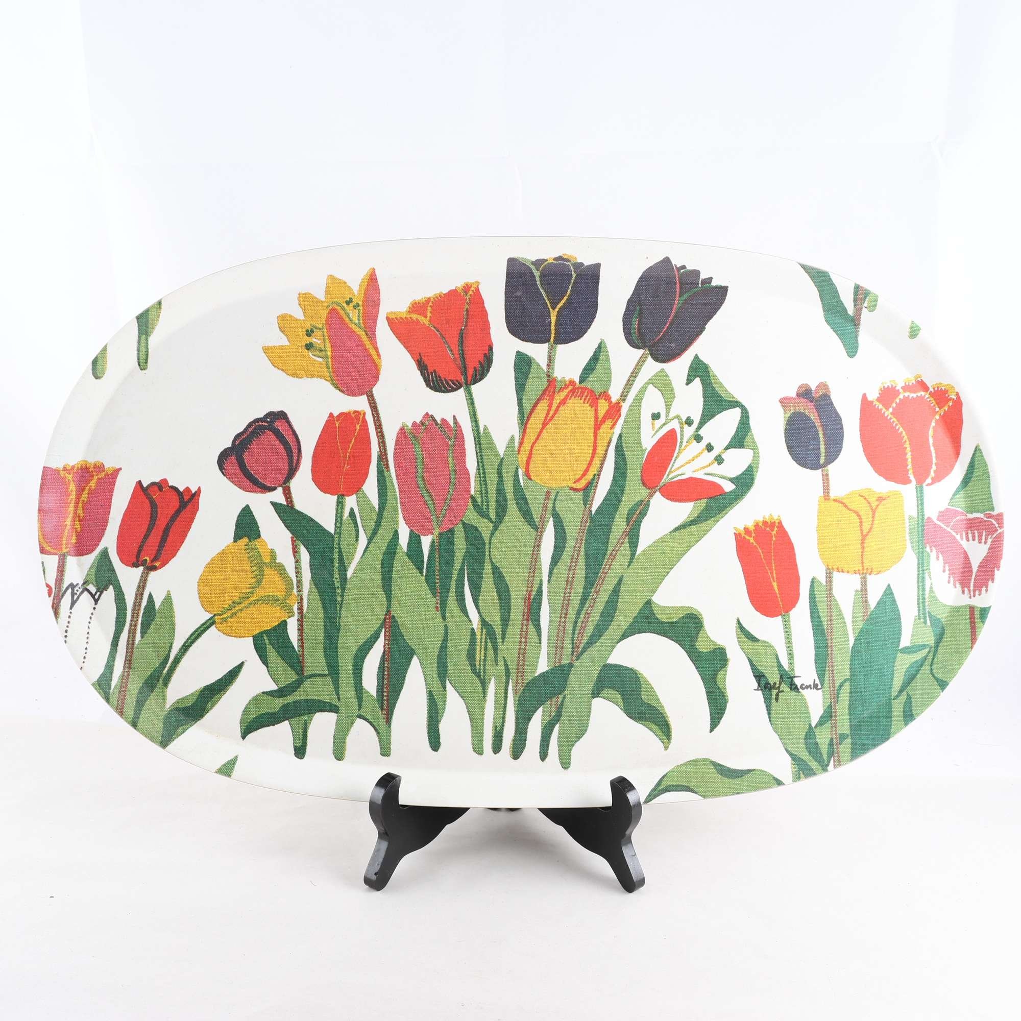 Bricka, Svesnkt tenn, Josef frank, tulpaner. Samfraktas ej.