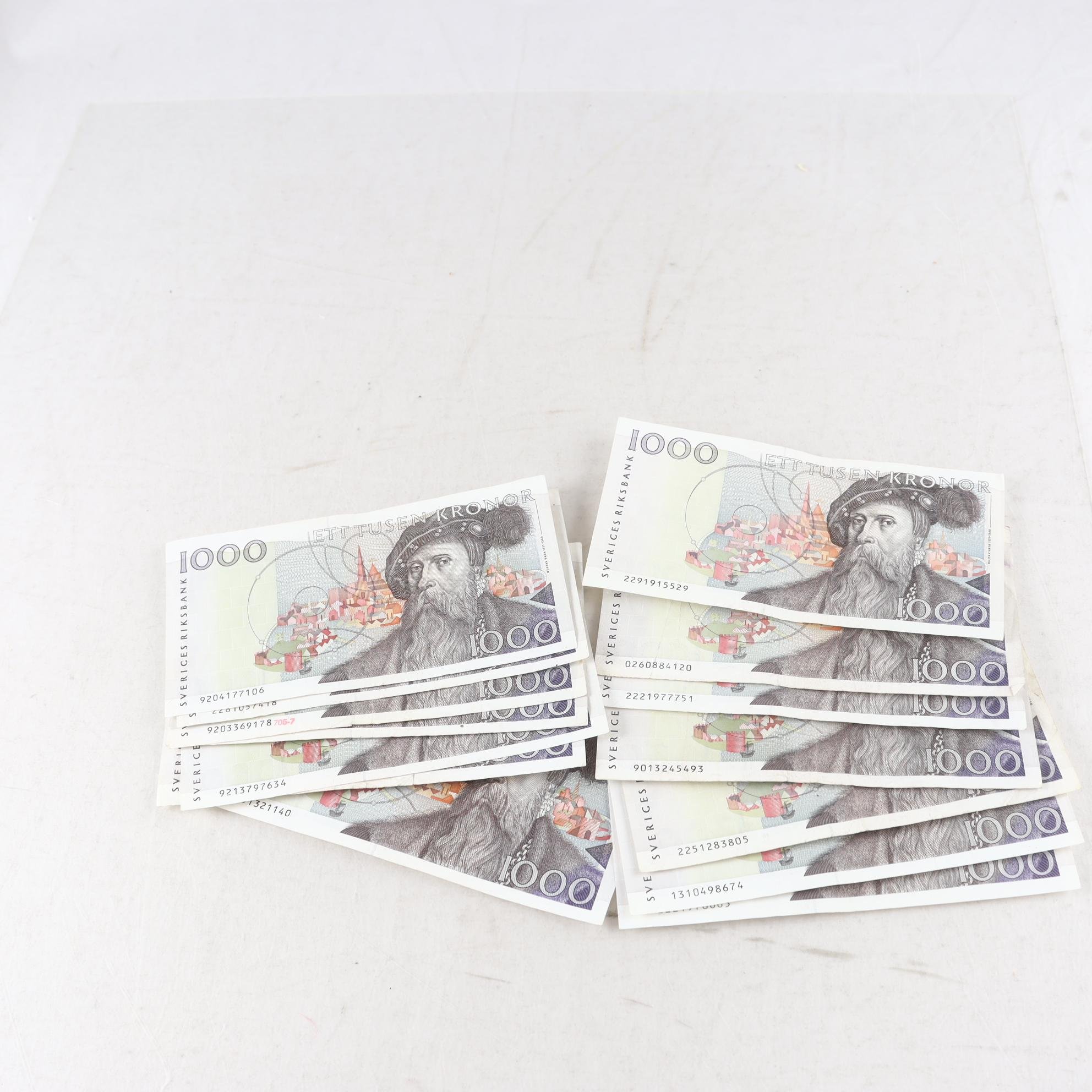 Samling svenska sedlar, 1000-lappar