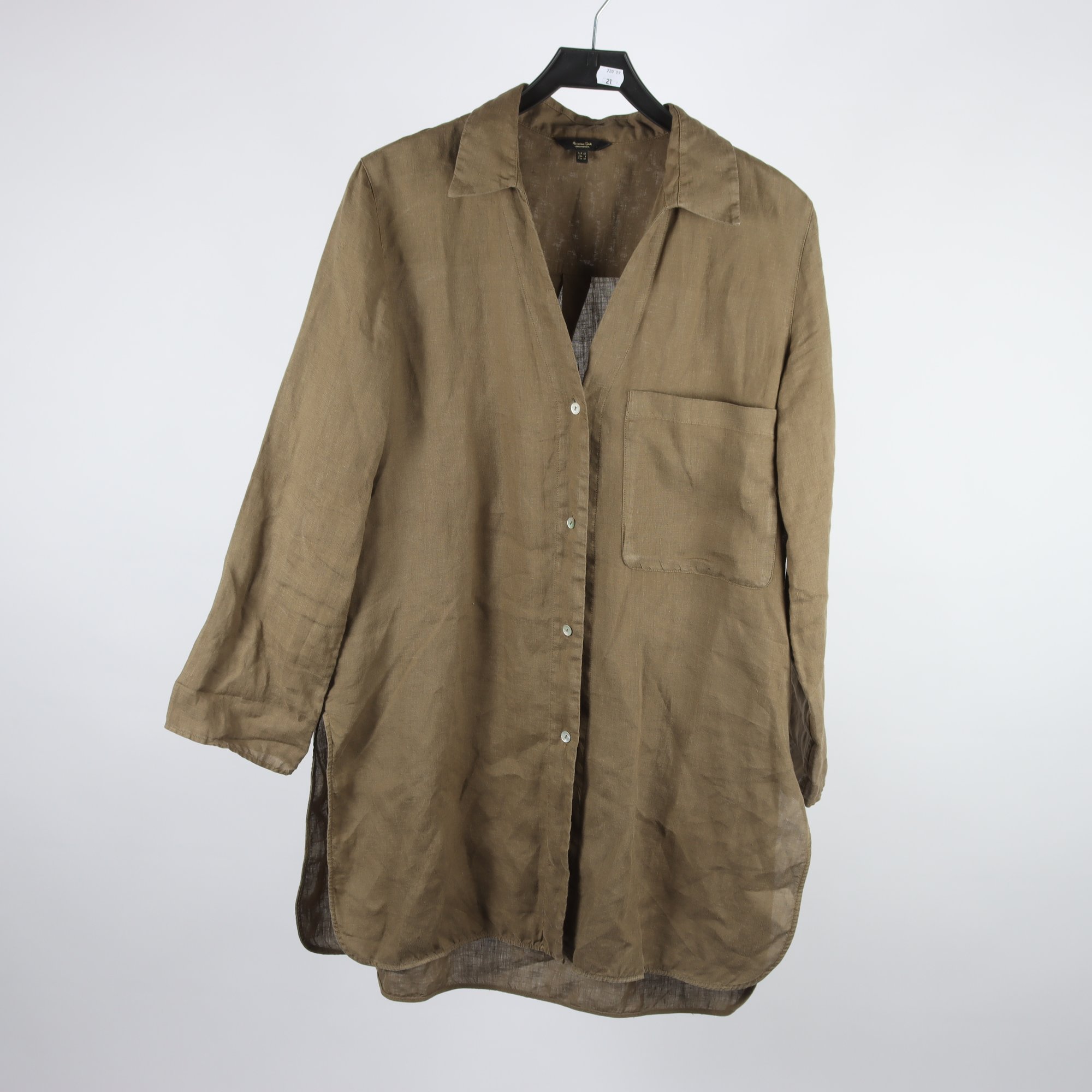 Skjorta, Massimo Dutti, grön, 100% linne, stl. 40
