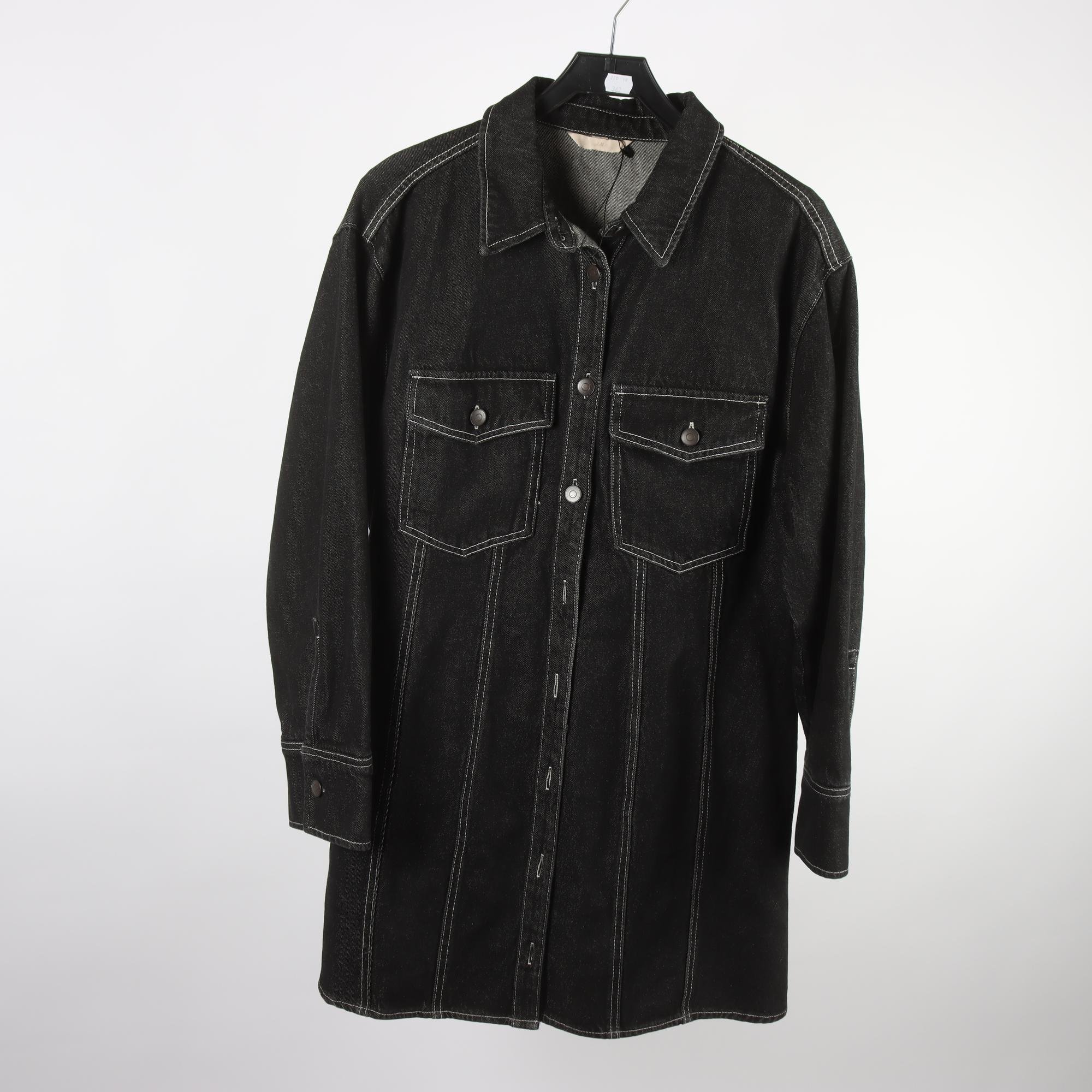 Jeansklänning, H&M, svart, stl. ca. L.