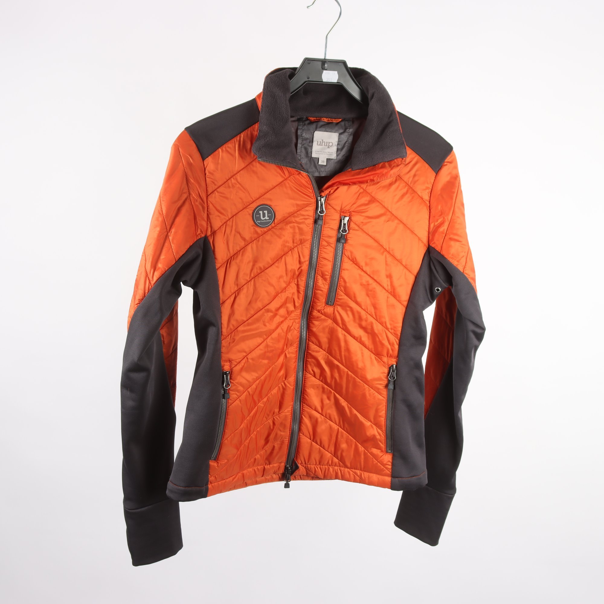 Sportjacka, Uhip, orange, svart, stl. 38.