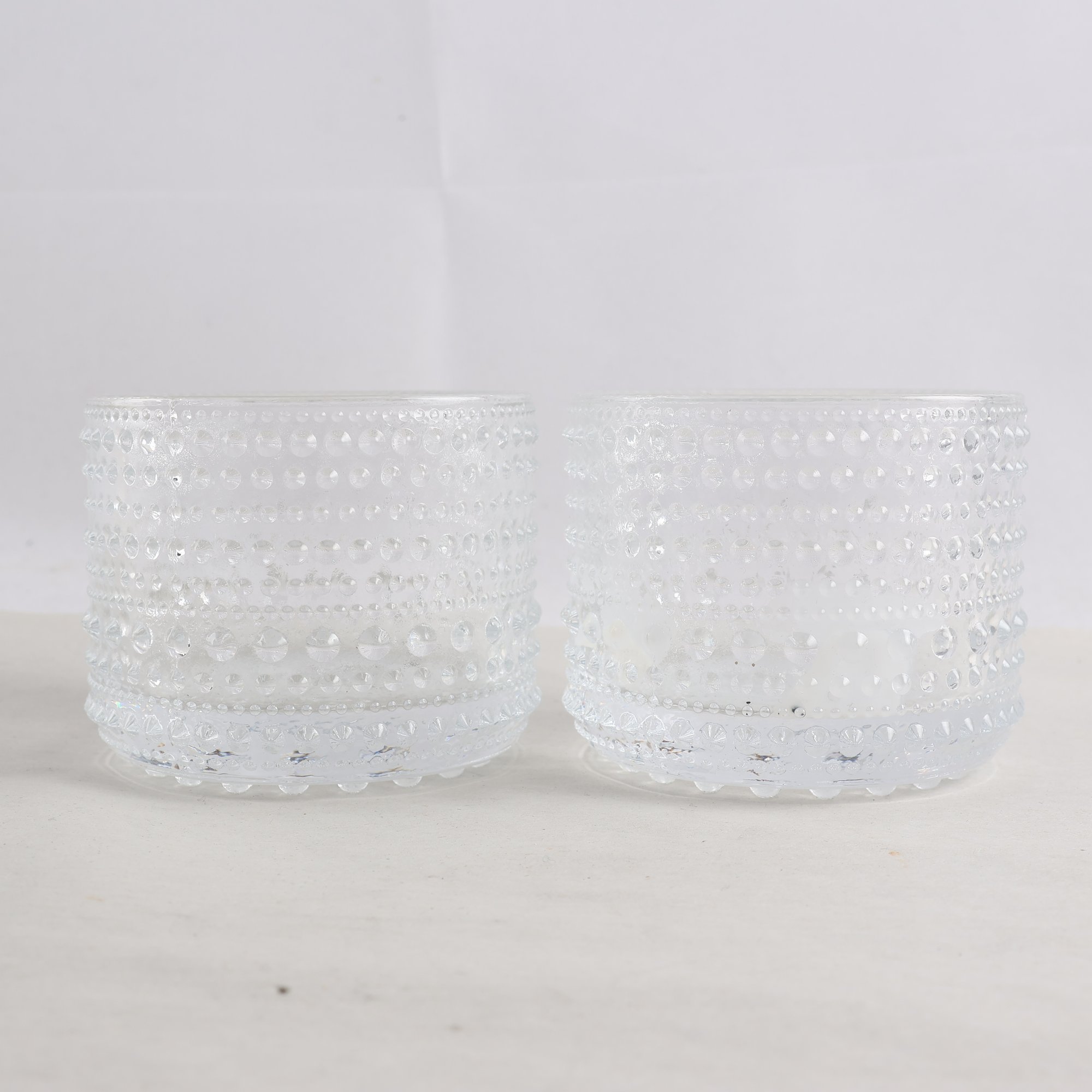 Ljuslykta, Iittala, ”Kastehelmi”, Klar, 2 st.