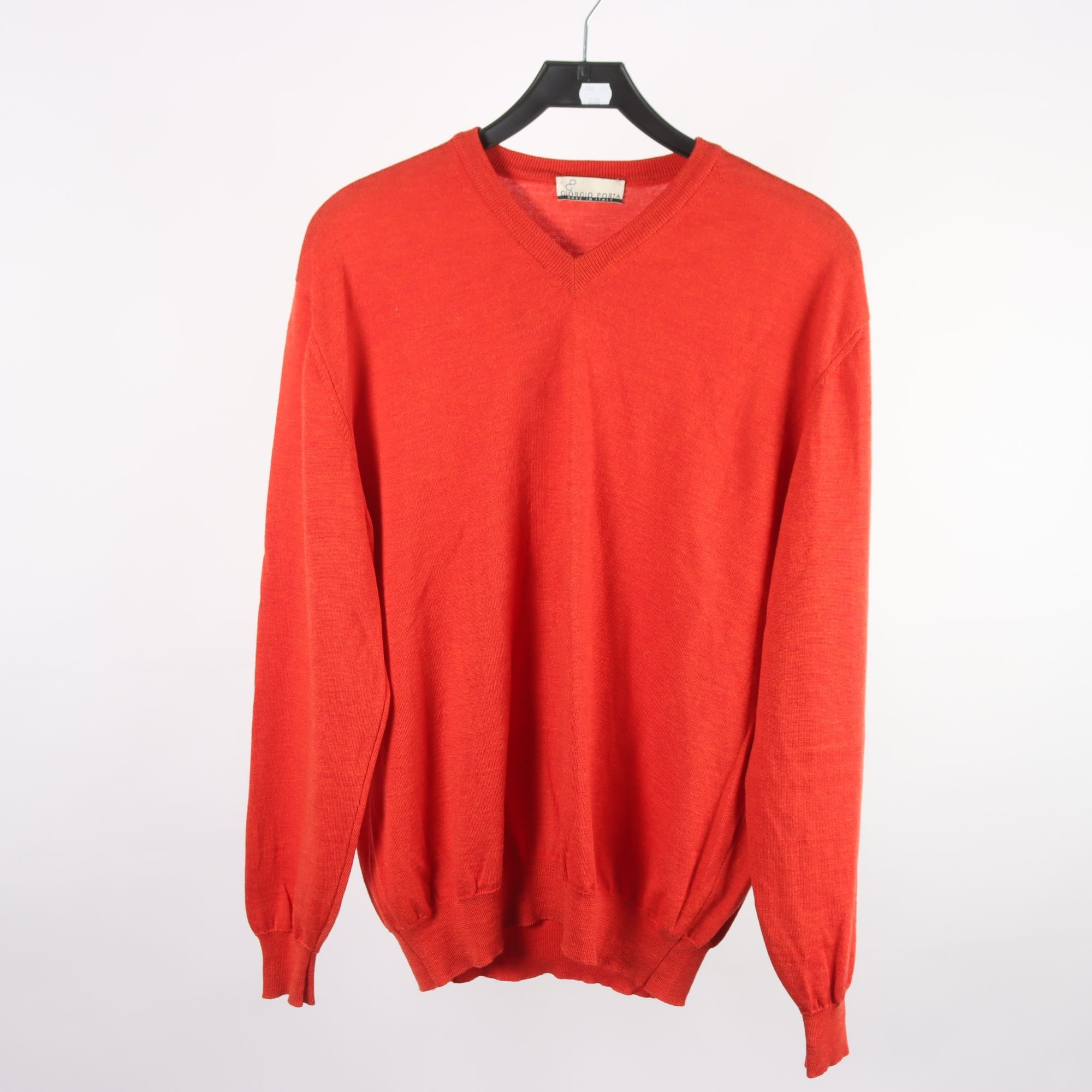 Tröja, Giorgio Porta, orange, 100% ull, stl. 58.