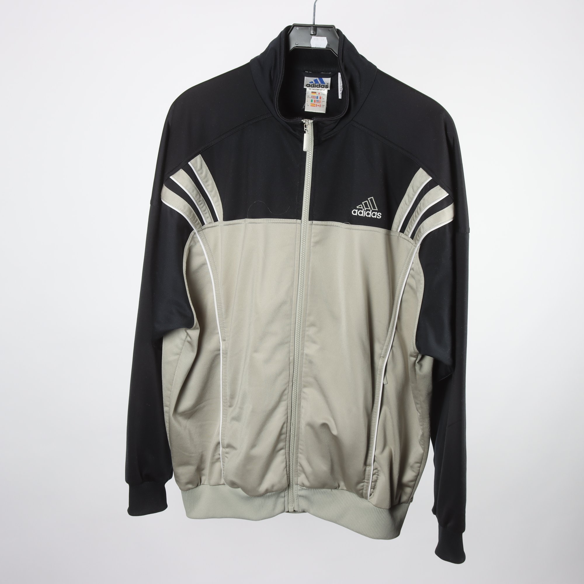 Träningsjacka, Adidas, svart, beige, stl. L.