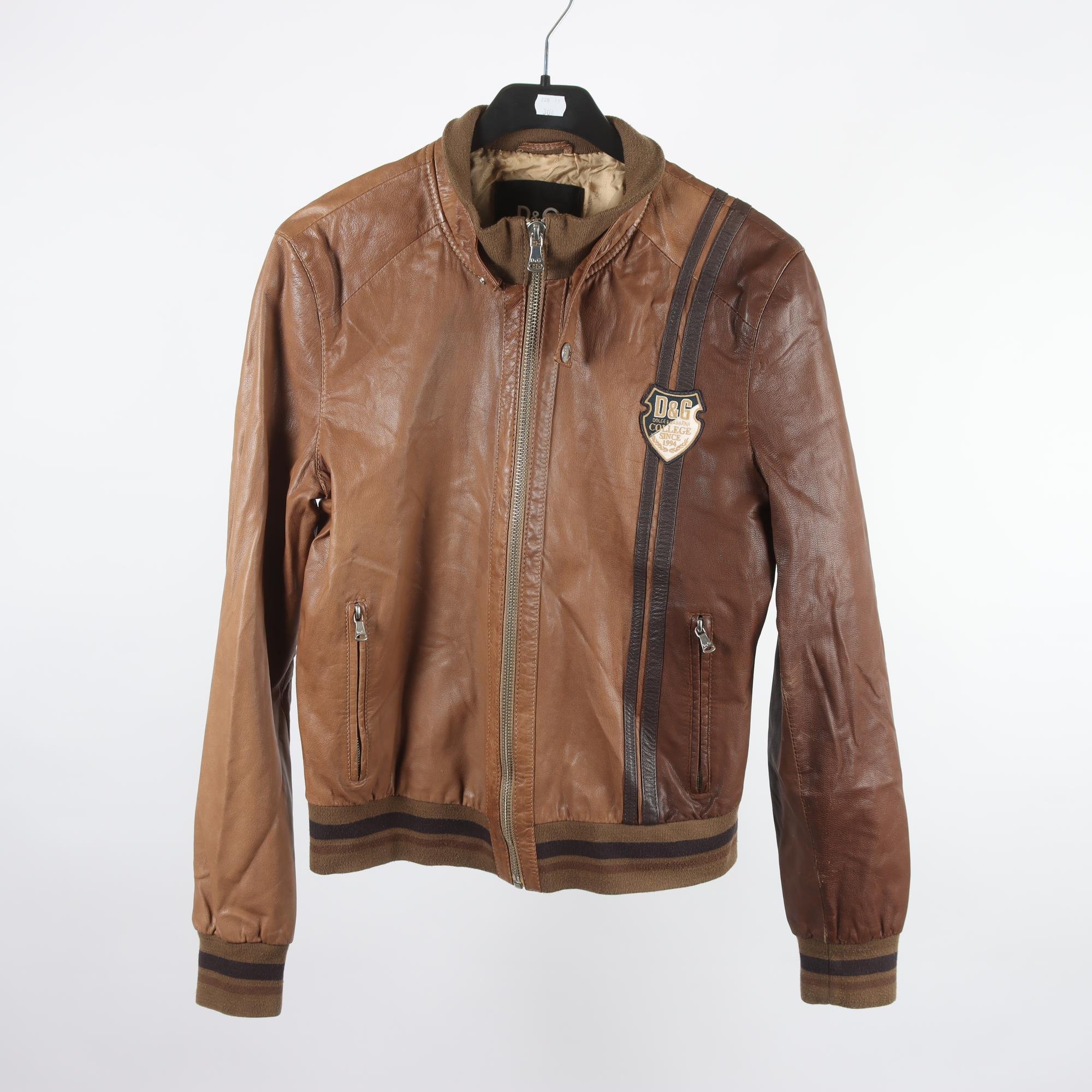 Skinnjacka, Dolce & Gabbana, brun, stl. 50.