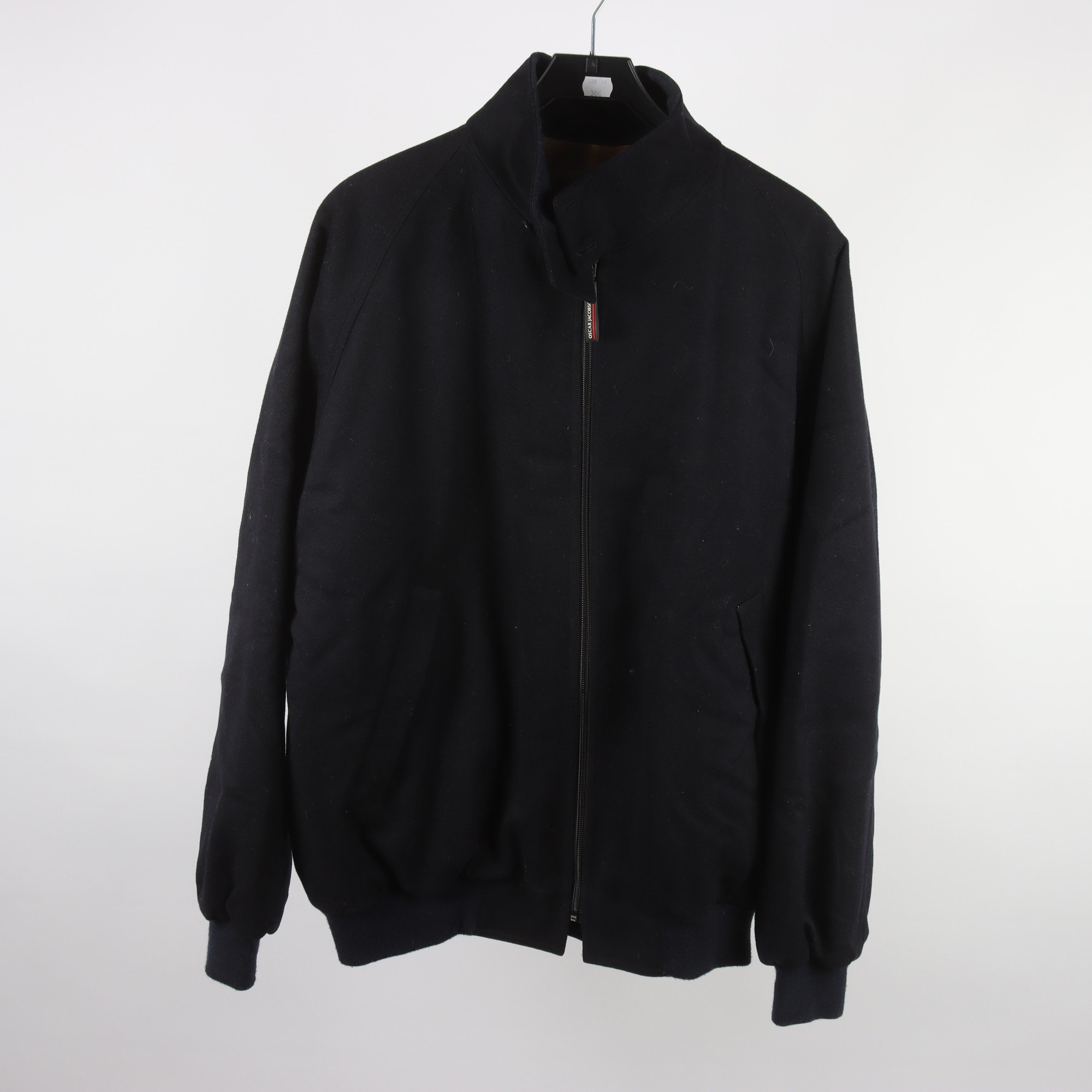 Vinterjacka, Oscar Jacobson, blå, 50% ull, 35% cashmere, stl. XL.