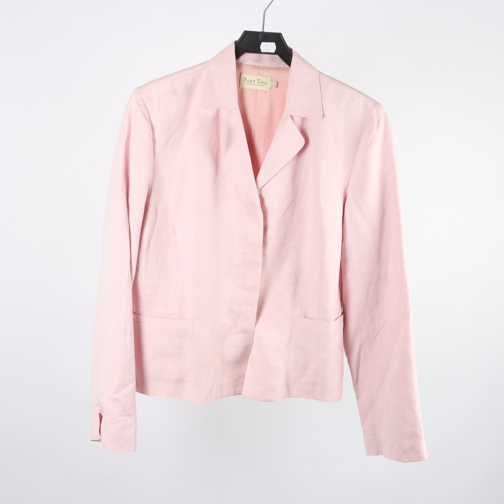 Kavaj, Part Two, rosa, 55% lin, stl. 38.