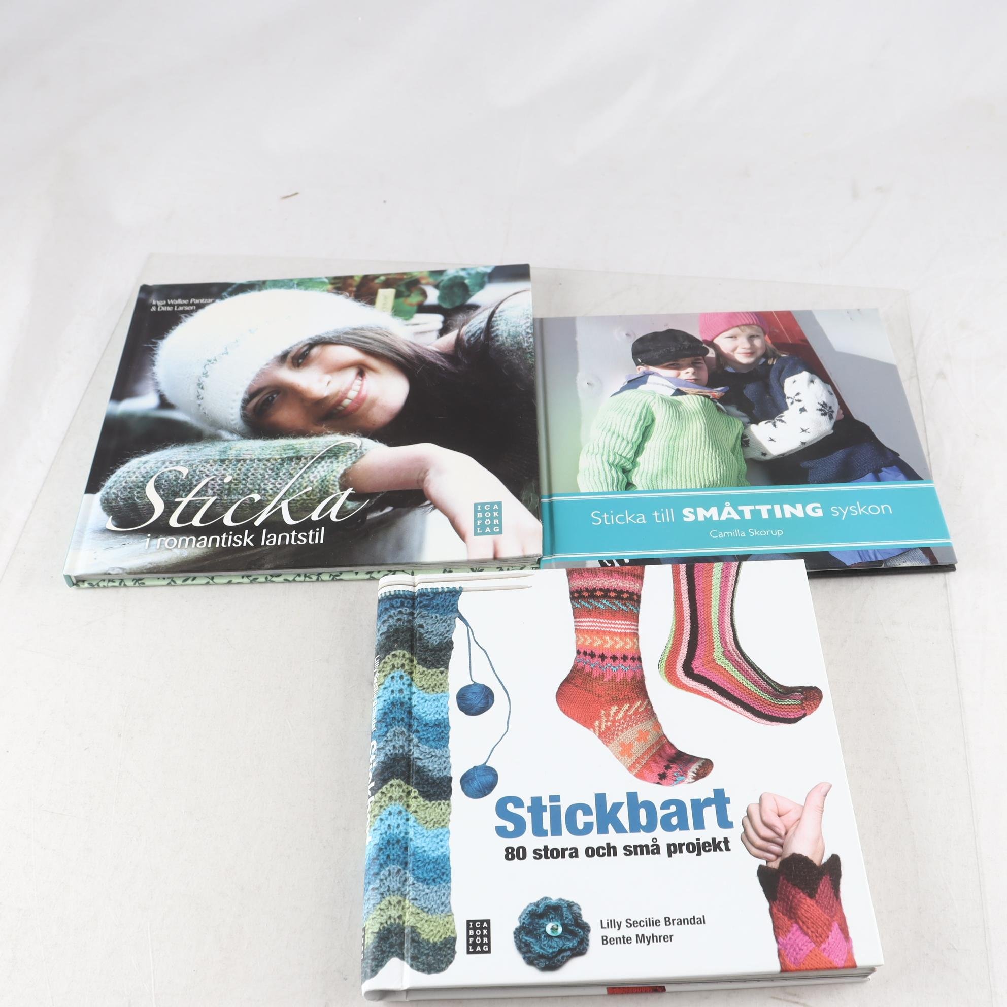Bokpaket, Stickning, 3 titlar.